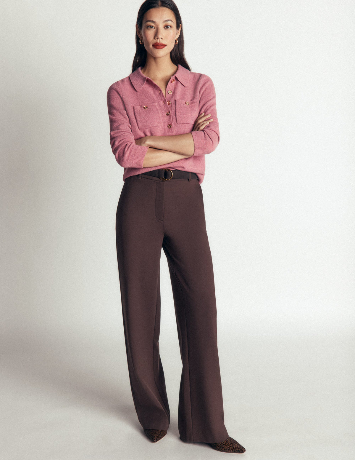 Marianne Pullover aus Merinowolle-Rosa Heide-5