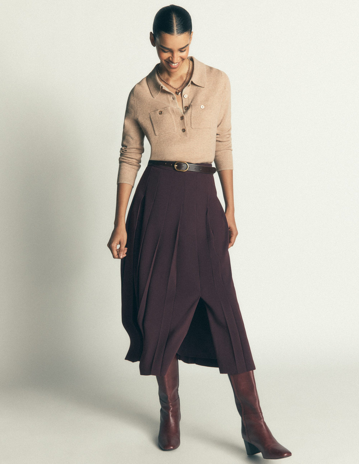 Marianne Pullover aus Merinowolle-Beige-4