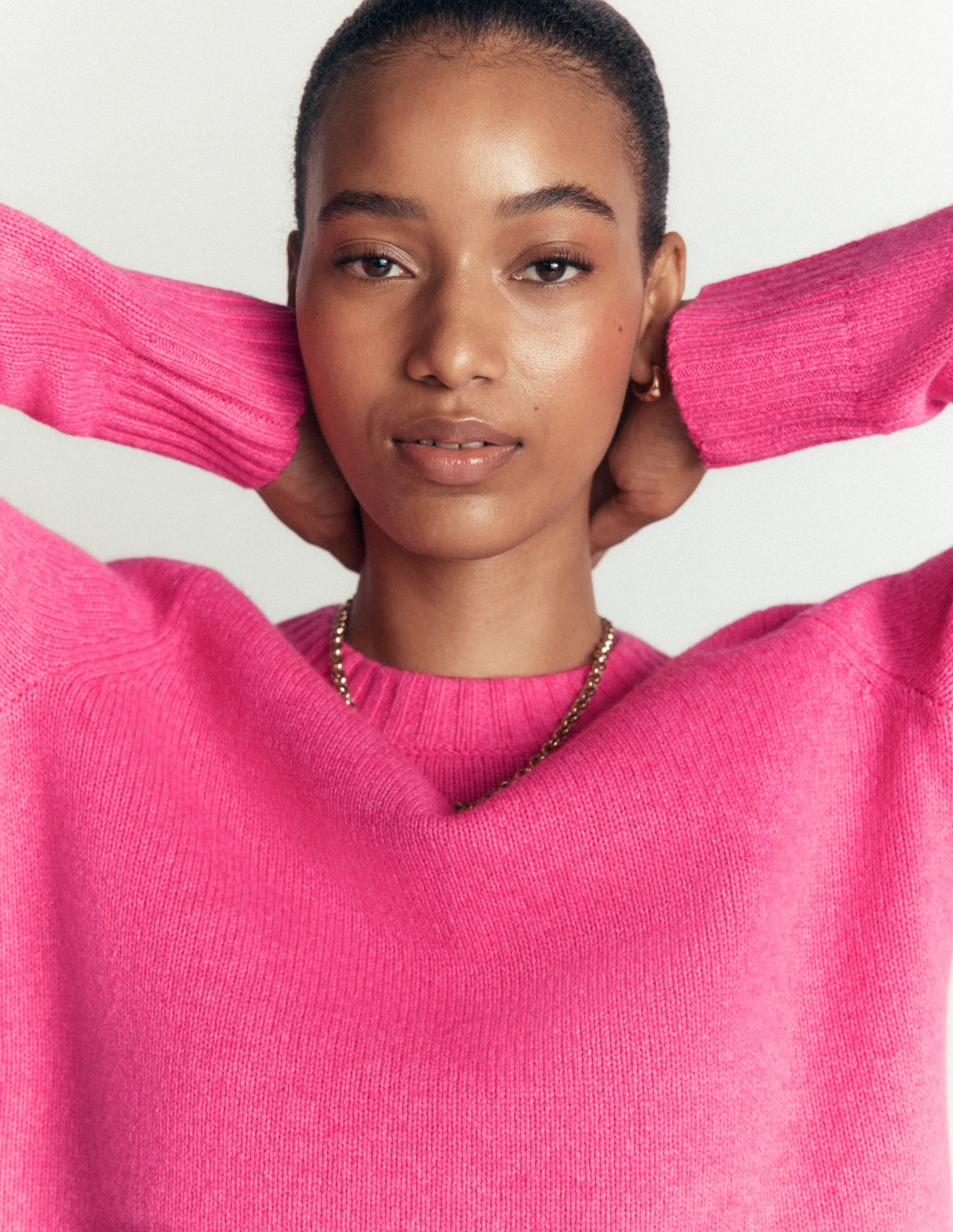 Marta Pullover aus Merinowolle mit Rundhalsausschnitt-Pink Power - Image 3