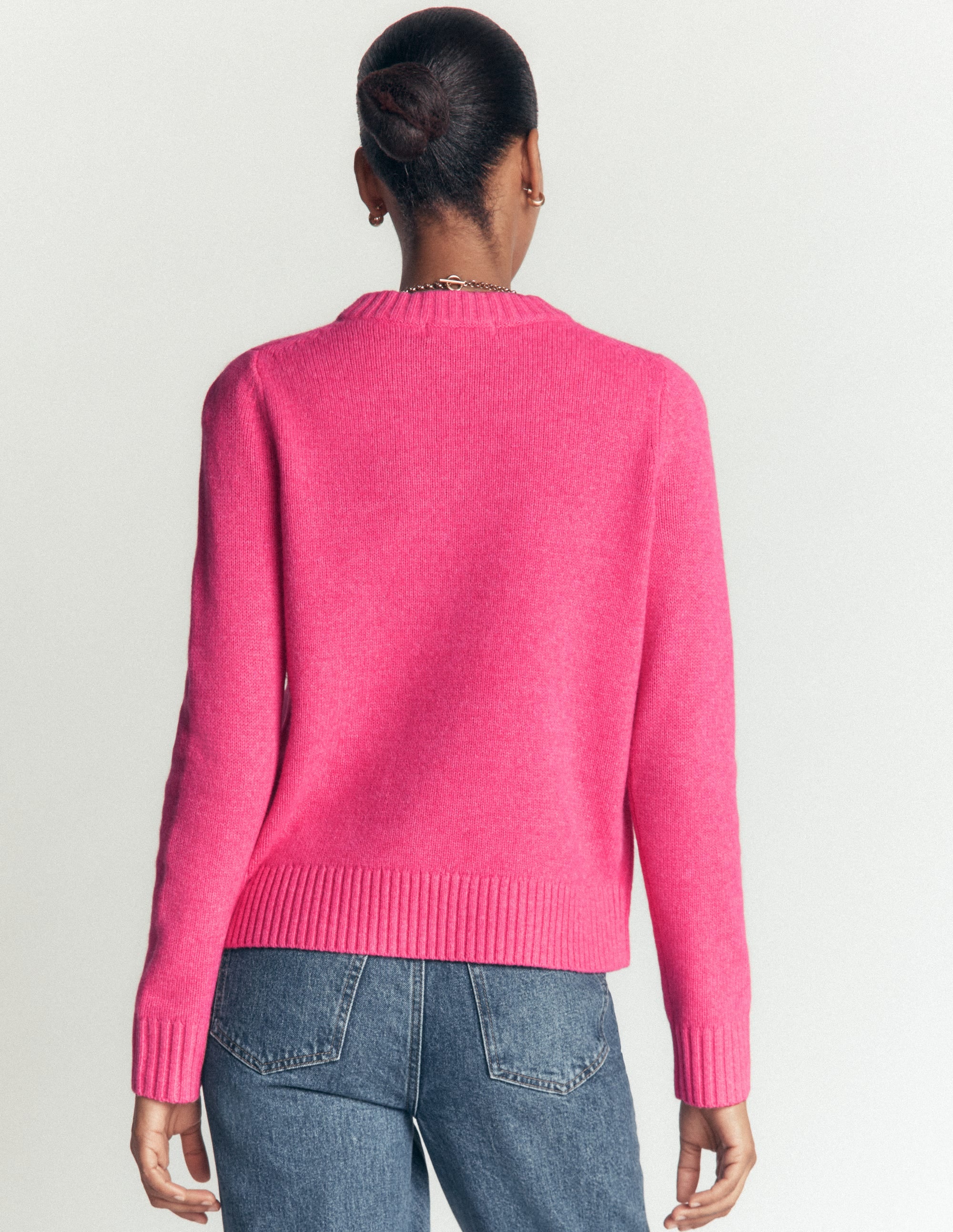 Marta Pullover aus Merinowolle mit Rundhalsausschnitt-Pink Power - Image 4