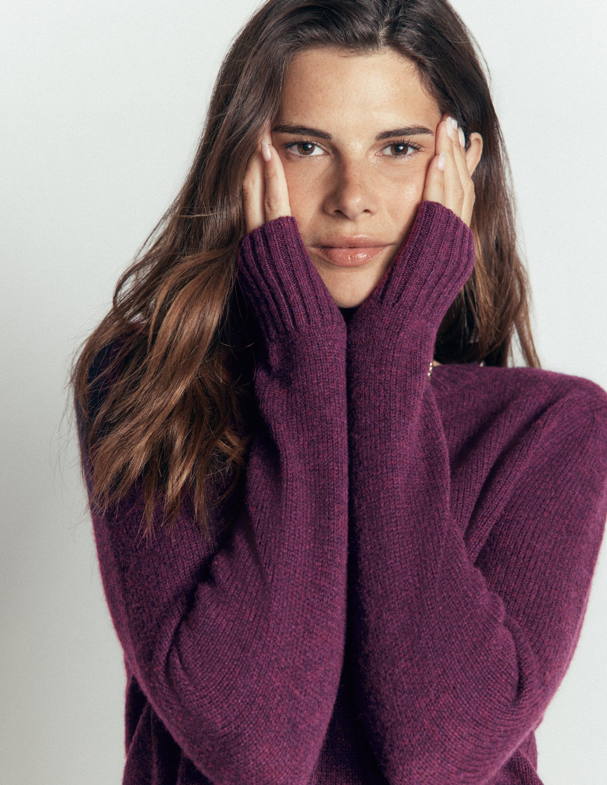 Marta Pullover aus Merinowolle mit Rundhalsausschnitt-Kräftiges Violett-4