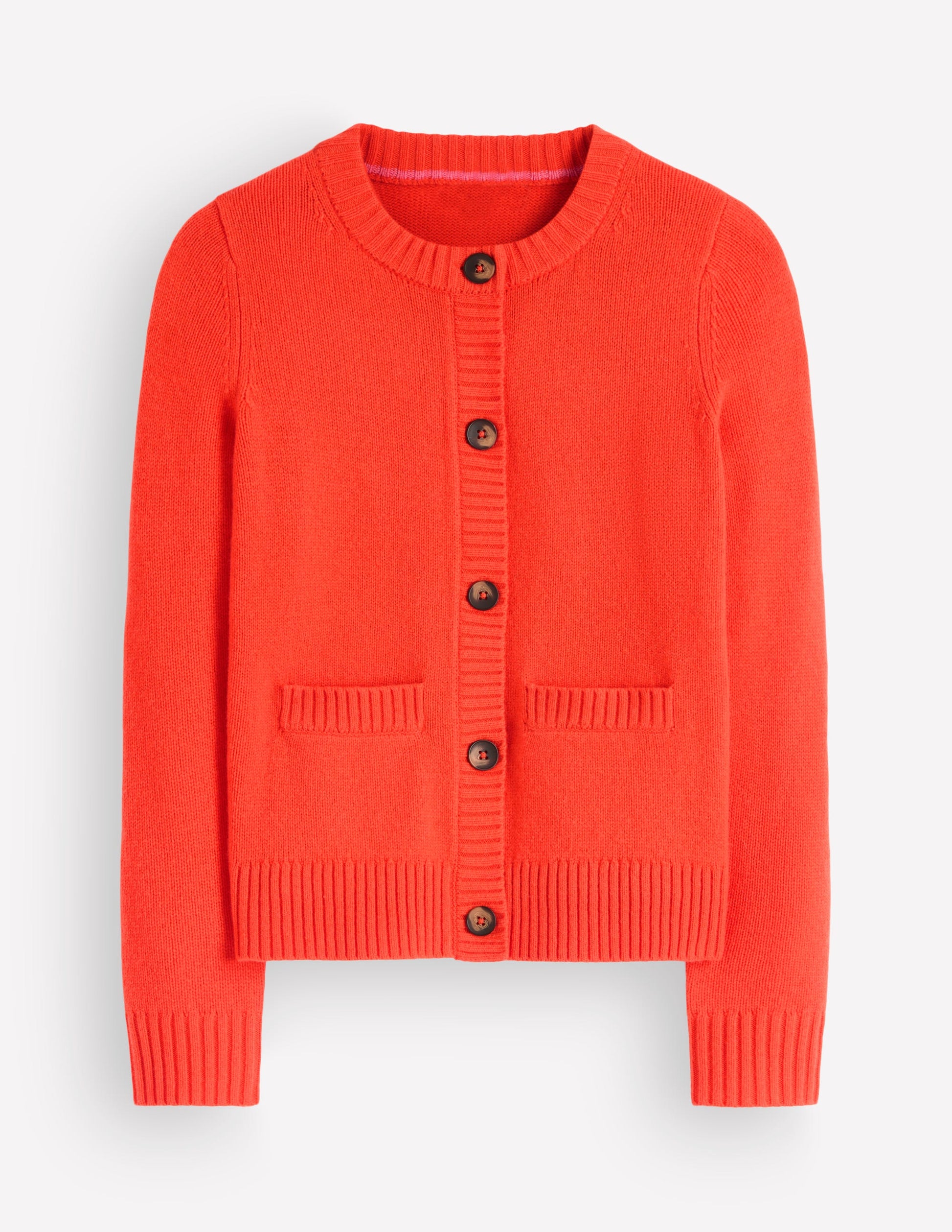 Marta Strickjacke aus Merinowolle-Abendrot-Orange-5