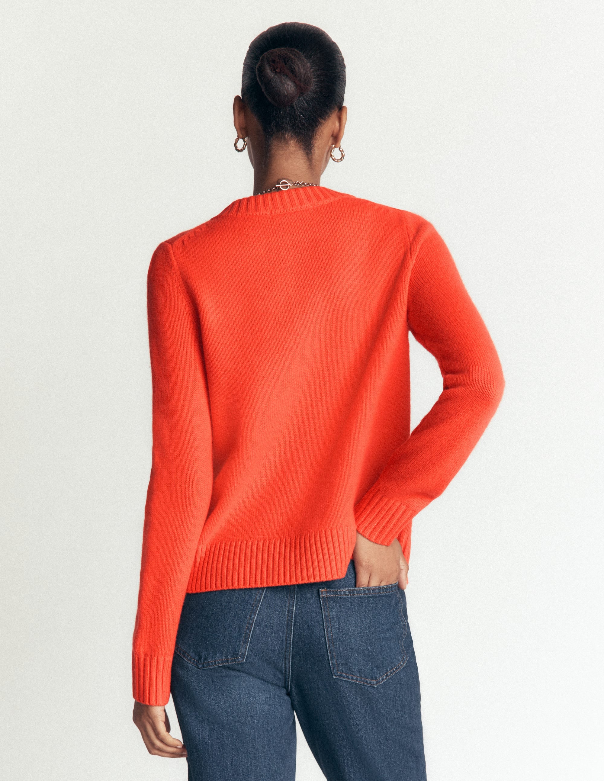 Marta Strickjacke aus Merinowolle-Abendrot-Orange - Image 3
