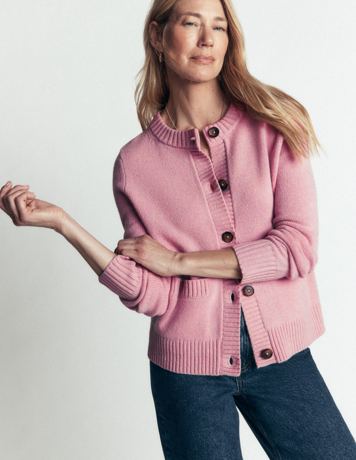 Marta Strickjacke aus Merinowolle-Orchideenrosa-6