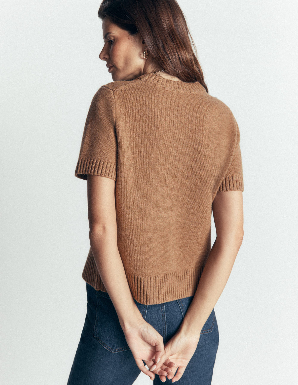 Marta T-Shirt aus Merinowolle-Cappuccino-3