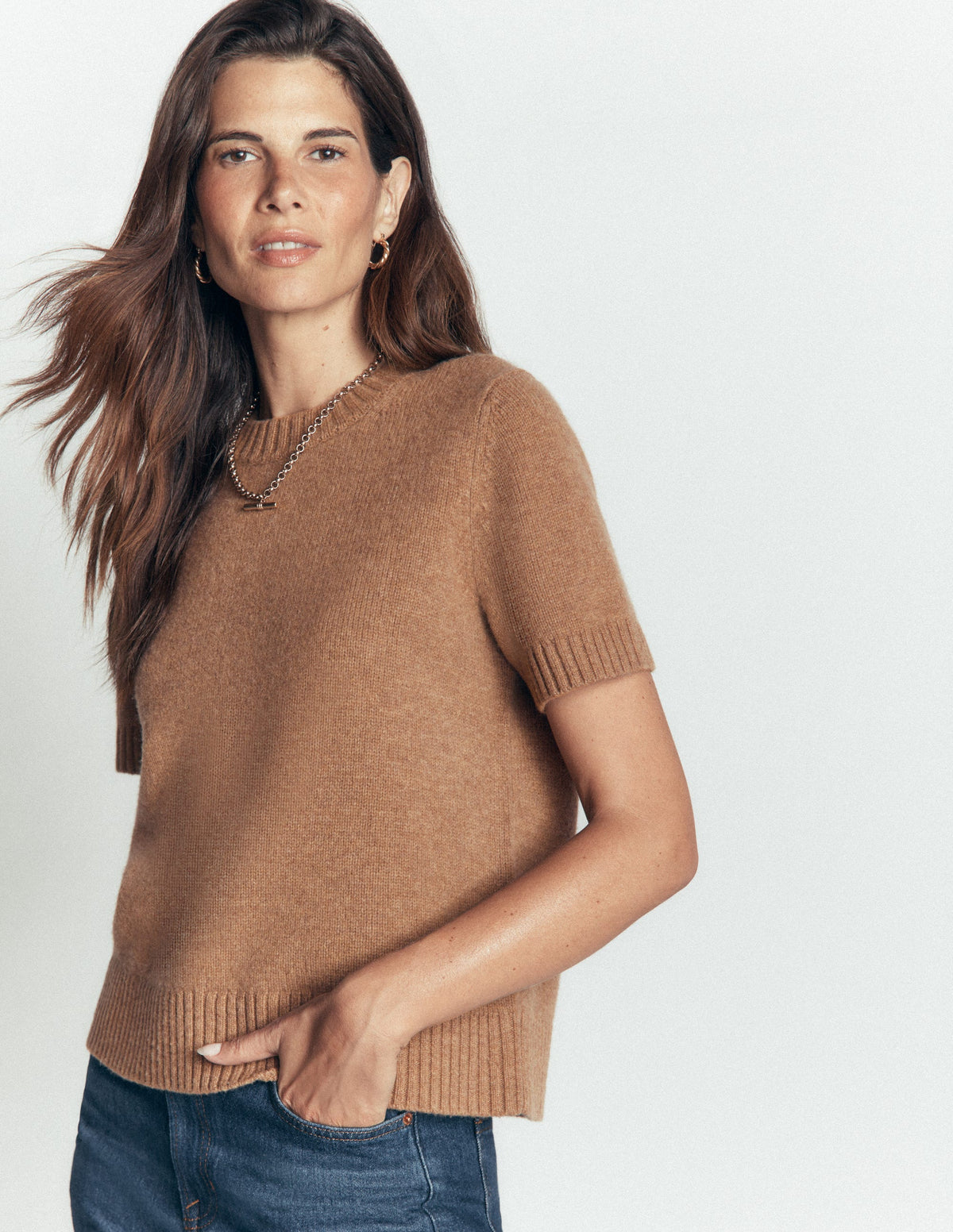 Marta T-Shirt aus Merinowolle-Cappuccino - Image 4