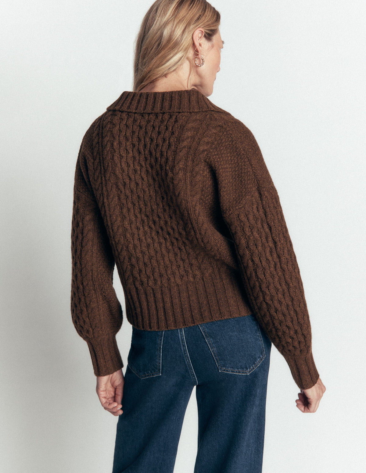Pullover mit Zopfmuster und Kragen-Raue Umbra - Image 4