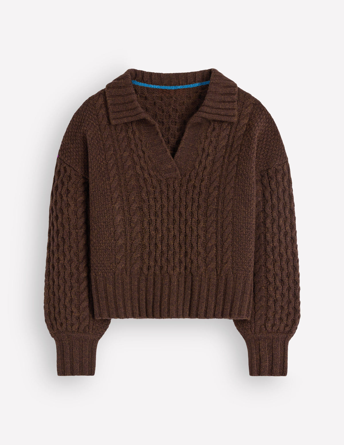 Pull torsadé à col-Terre d'ombre - Image 8