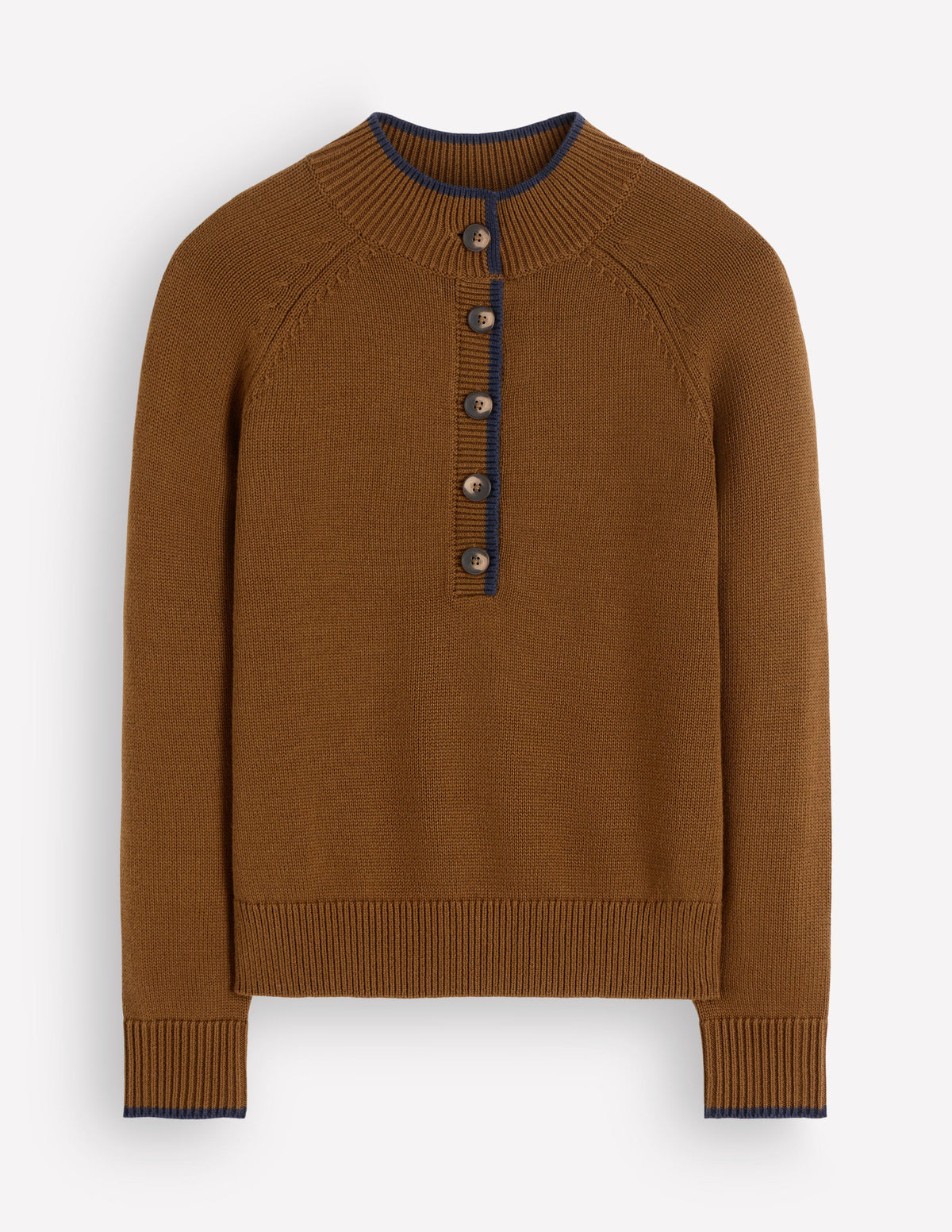 Lara Baumwollpullover mit Knopfleiste-Lebkuchen - Image 5