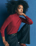 Camilla Rollkragenpullover-Erdiges Rot