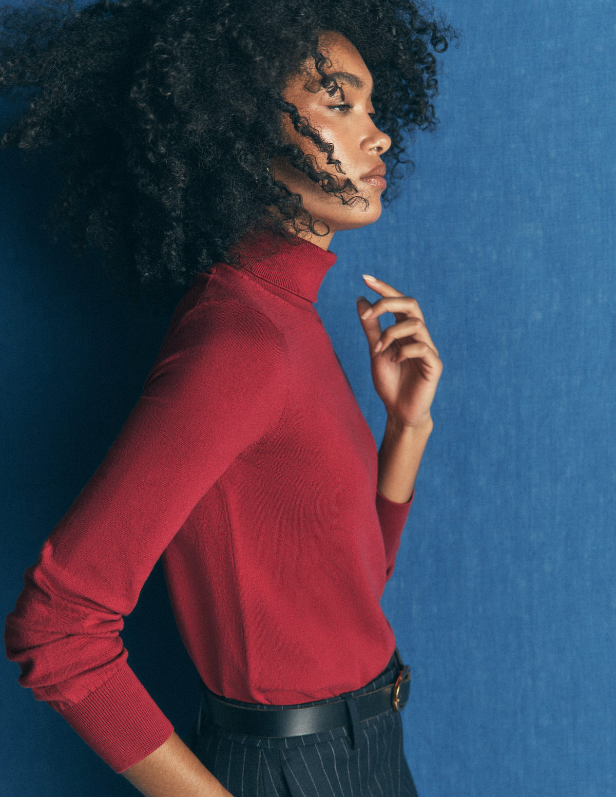 Camilla Rollkragenpullover-Erdiges Rot-2
