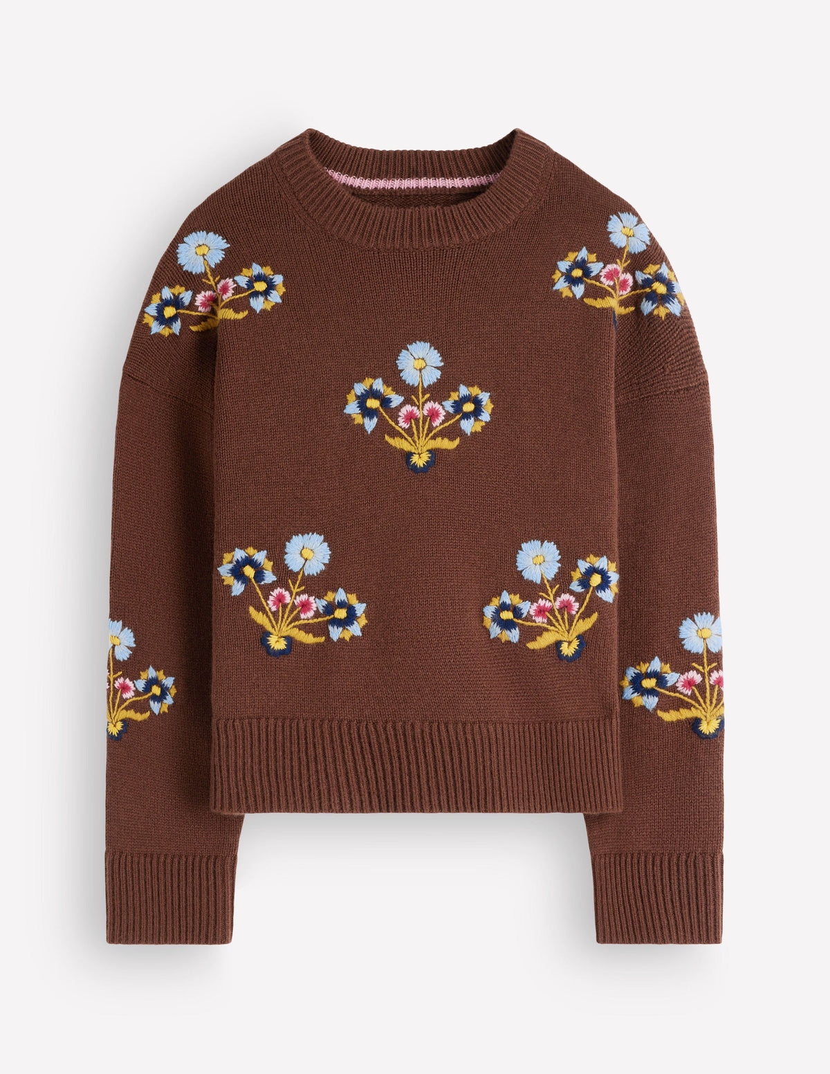 Ella Bestickter Strickpullover-Umbra, Blumenmuster-8
