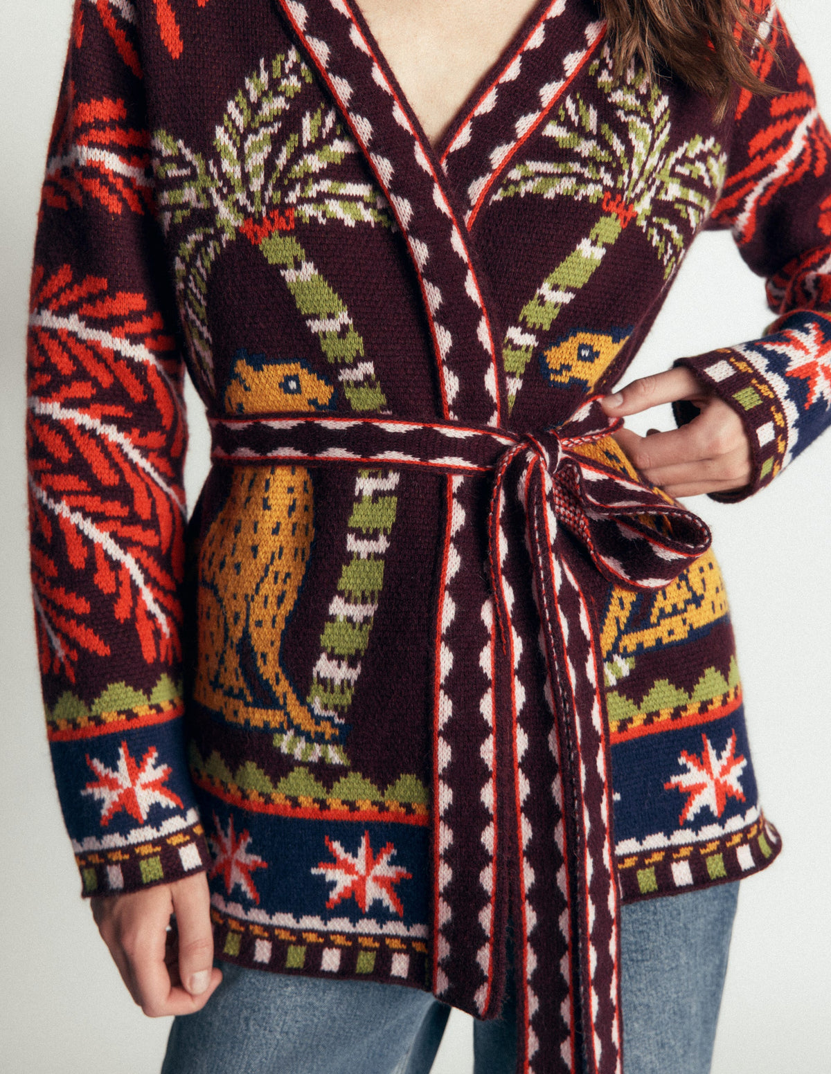 Wickelstrickjacke mit Gürtel-Weinprobe - Image 3