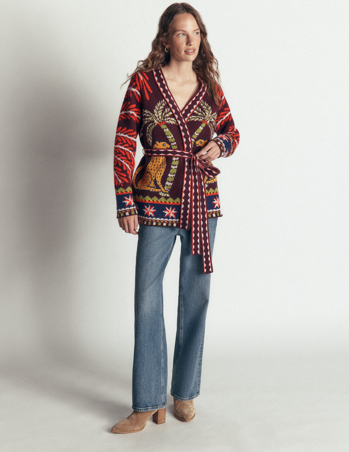Wickelstrickjacke mit Gürtel-Weinprobe - Image 5