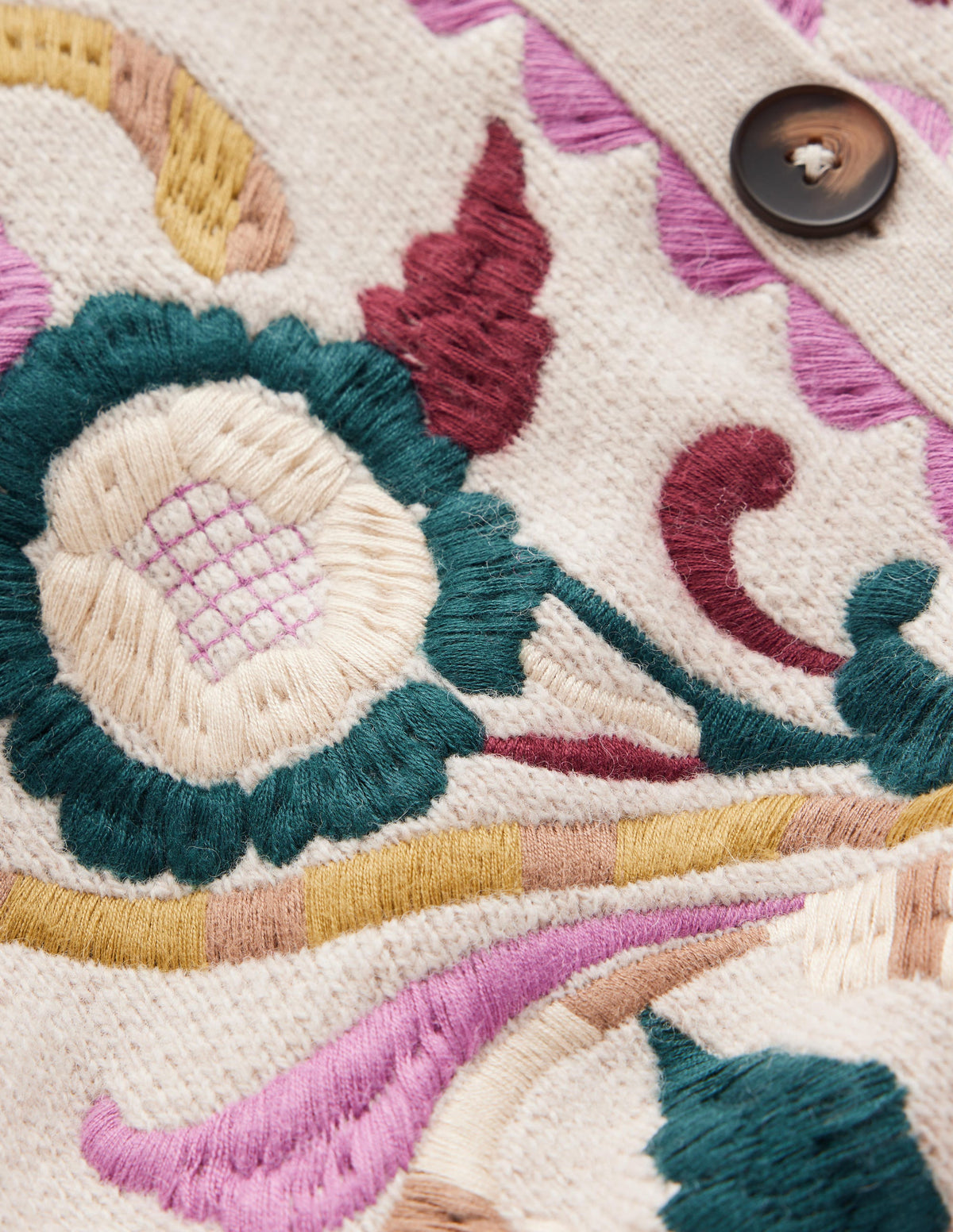 Jemma Jacquard-Strickjacke-Haferbeige Meliert, Stickerei - Image 11