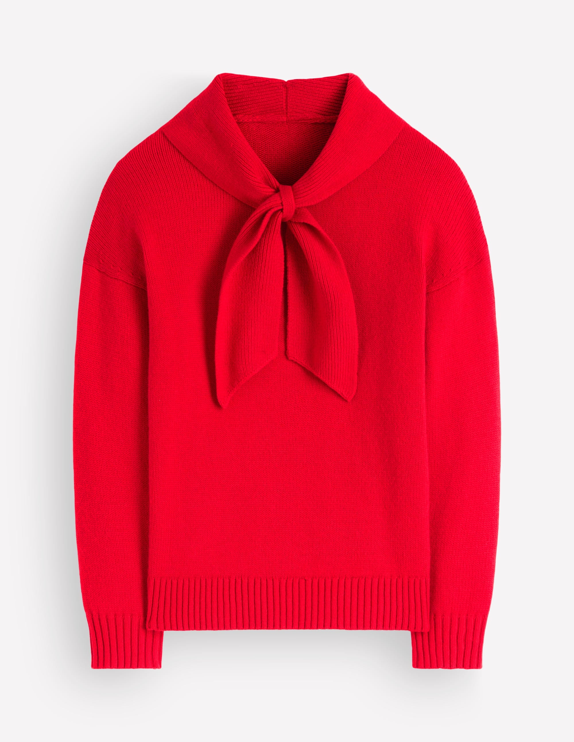 Lydia Strickpullover mit Bindeschleife am Ausschnitt-Mohnblumenrot - Image 6