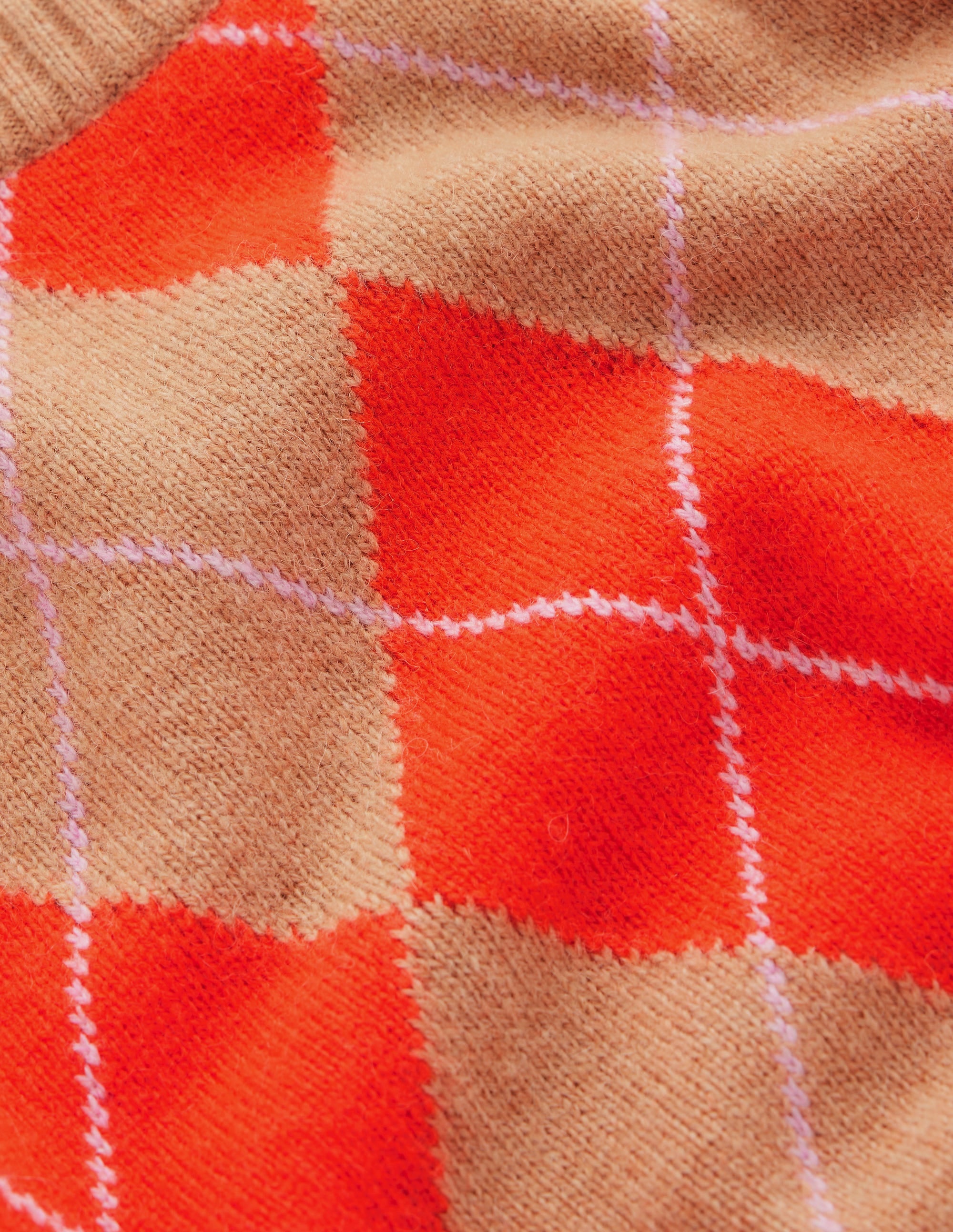 Ariadne Pullover aus Alpaka-Mischung-Orange Argyle - Image 7