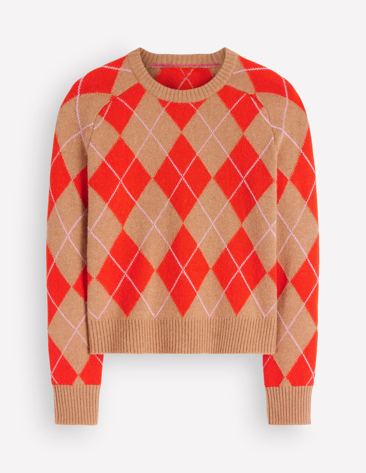 Ariadne Pullover aus Alpaka-Mischung-Orange Argyle - Image 6