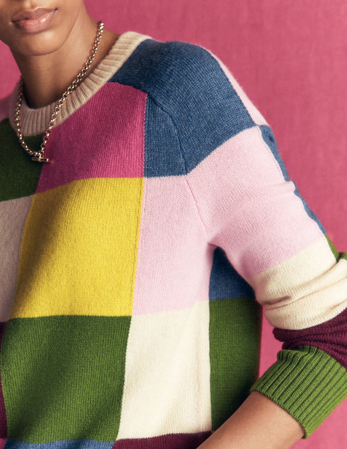 Ariadne Pullover aus Alpaka-Mischung-Bunt Vichykaro - Image 3