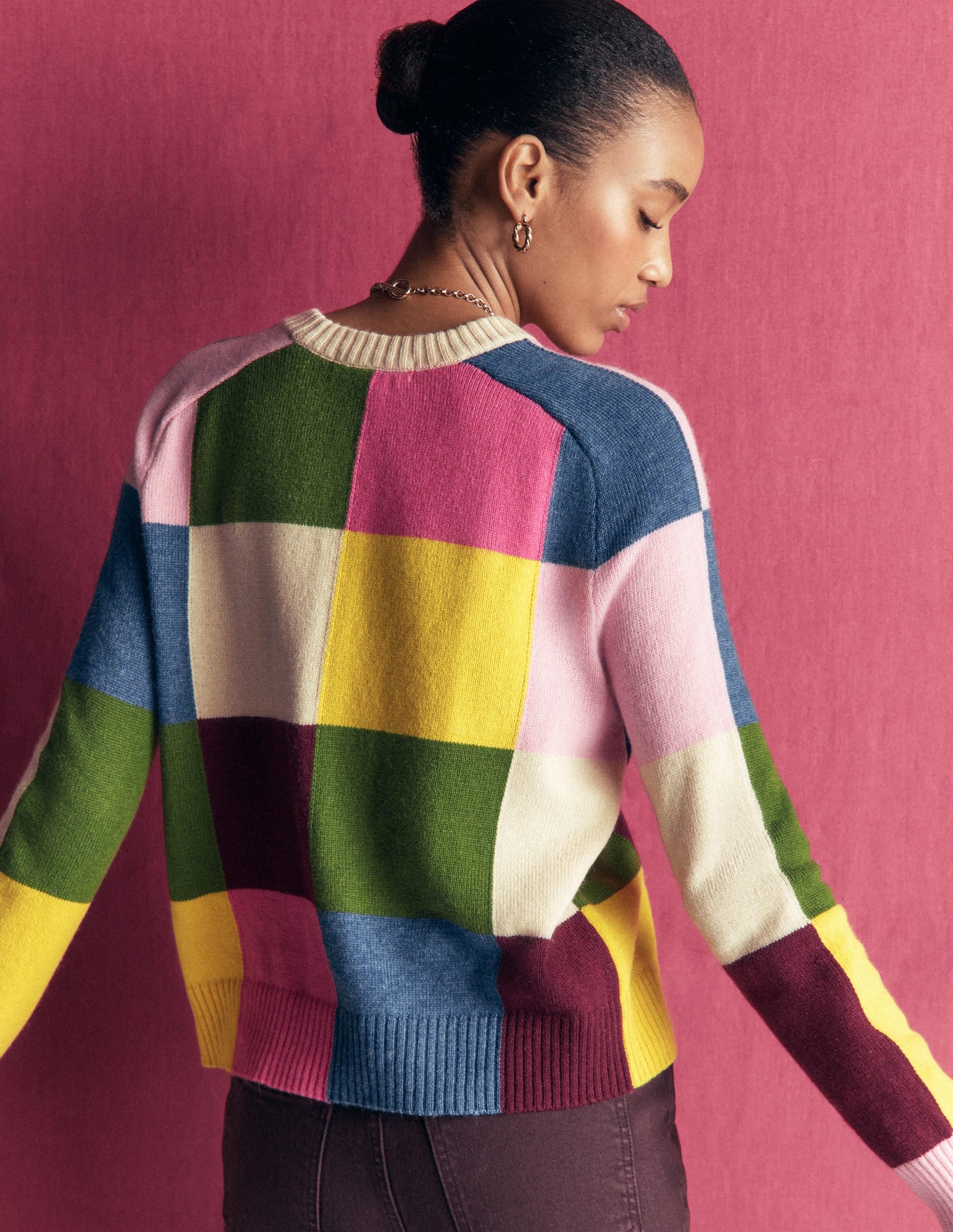 Ariadne Pullover aus Alpaka-Mischung-Bunt Vichykaro - Image 4