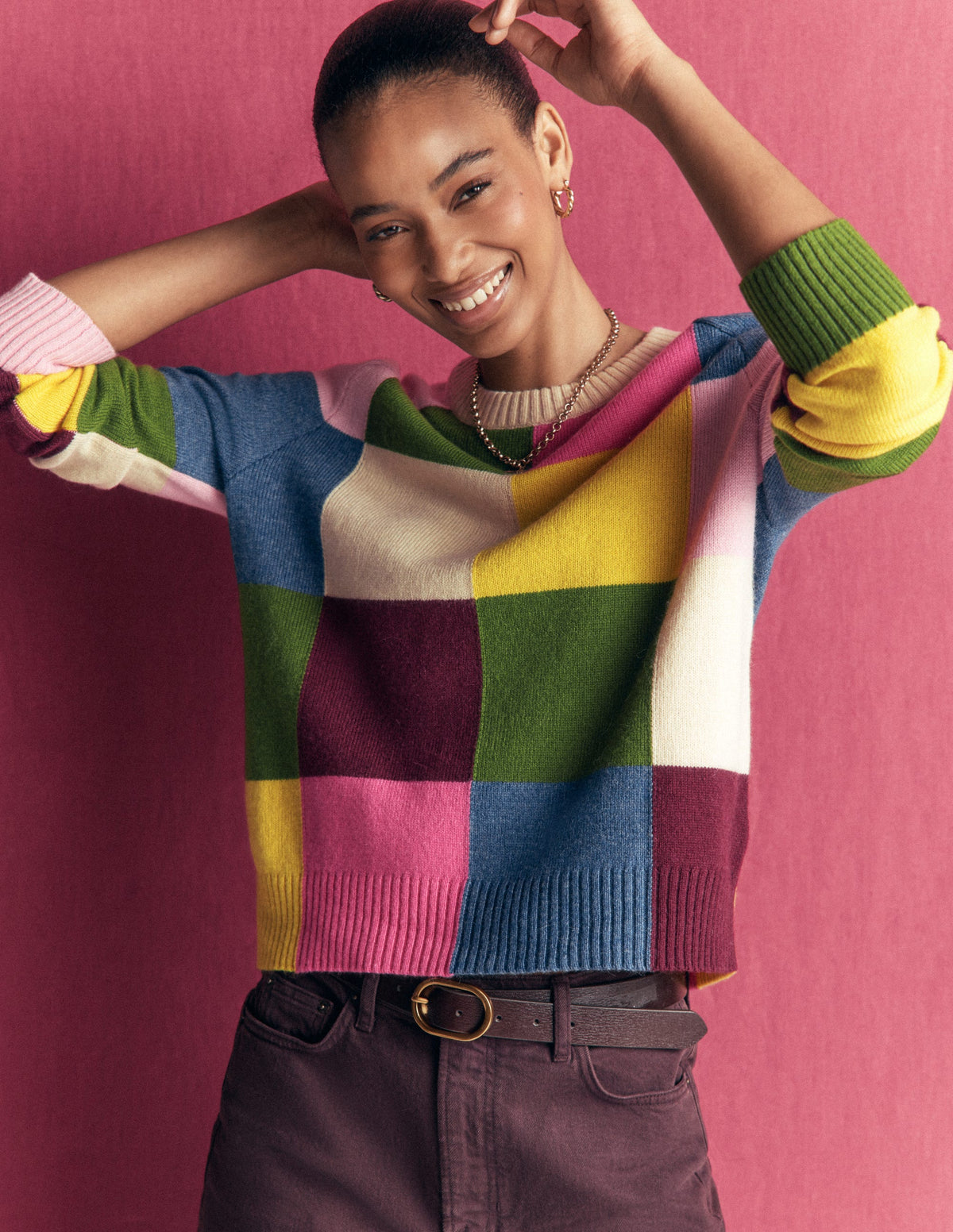 Ariadne Pullover aus Alpaka-Mischung-Bunt Vichykaro-6