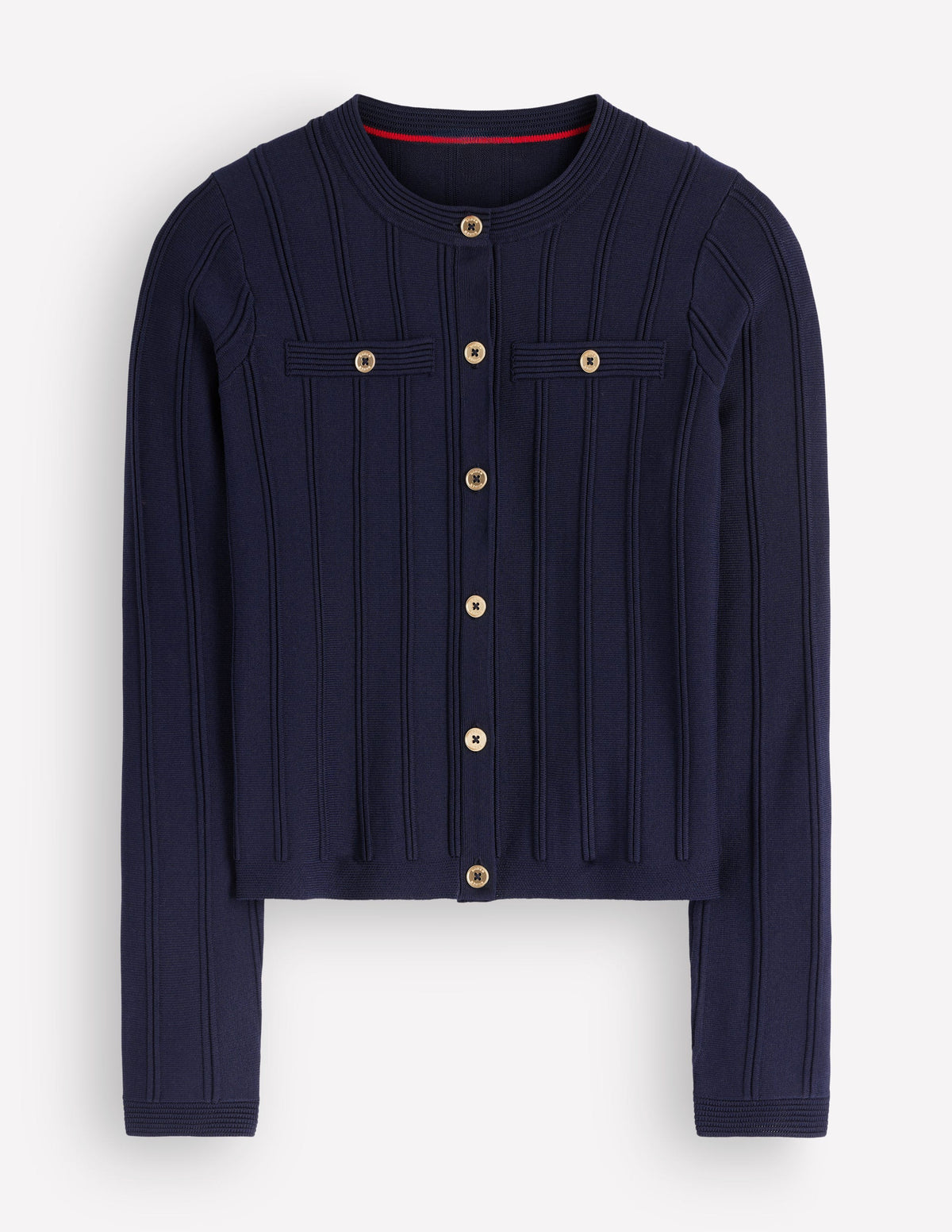 Cardigan en maille ottoman-Bleu marine - Image 7