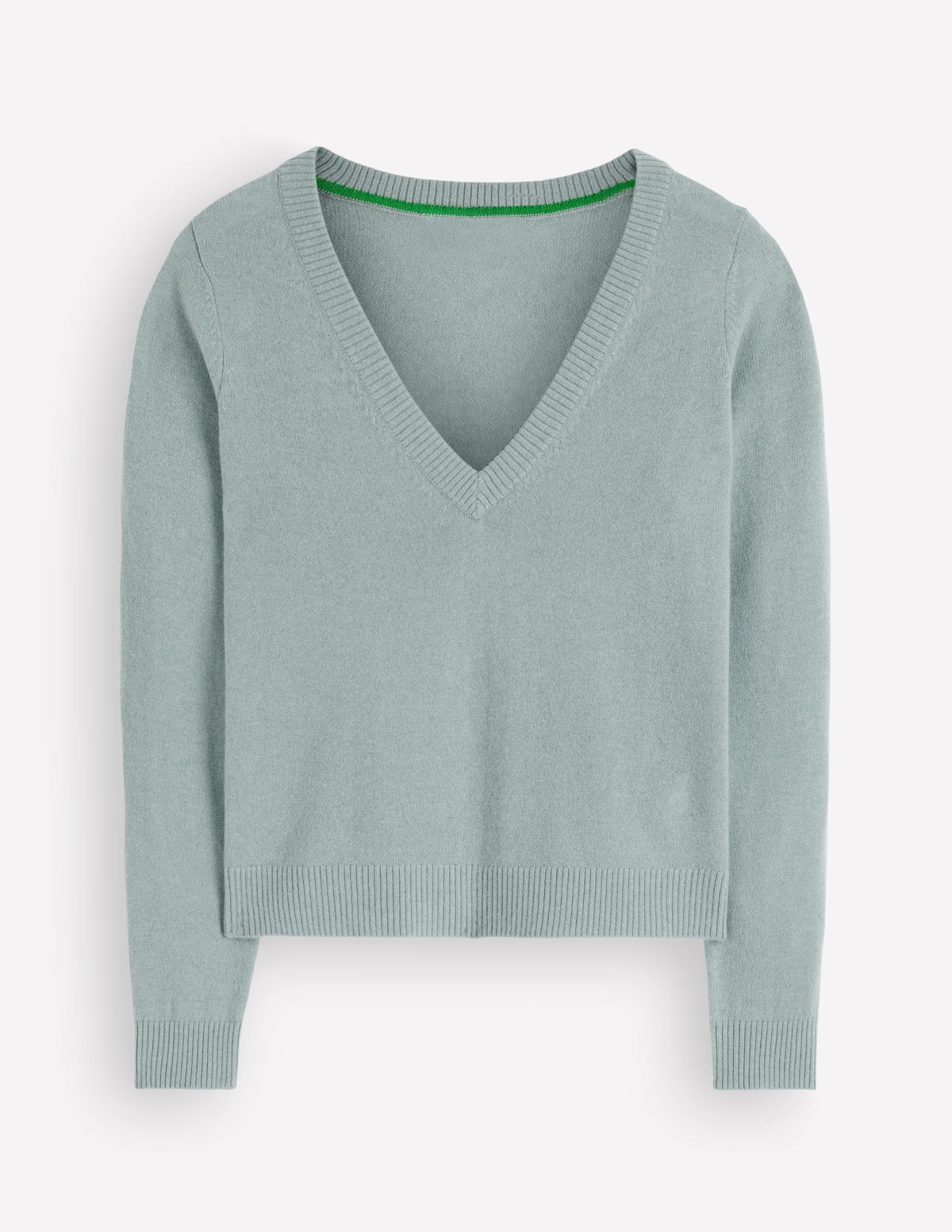 Elsie Kaschmirpullover mit V-Ausschnitt-Klarer Himmel - Image 5
