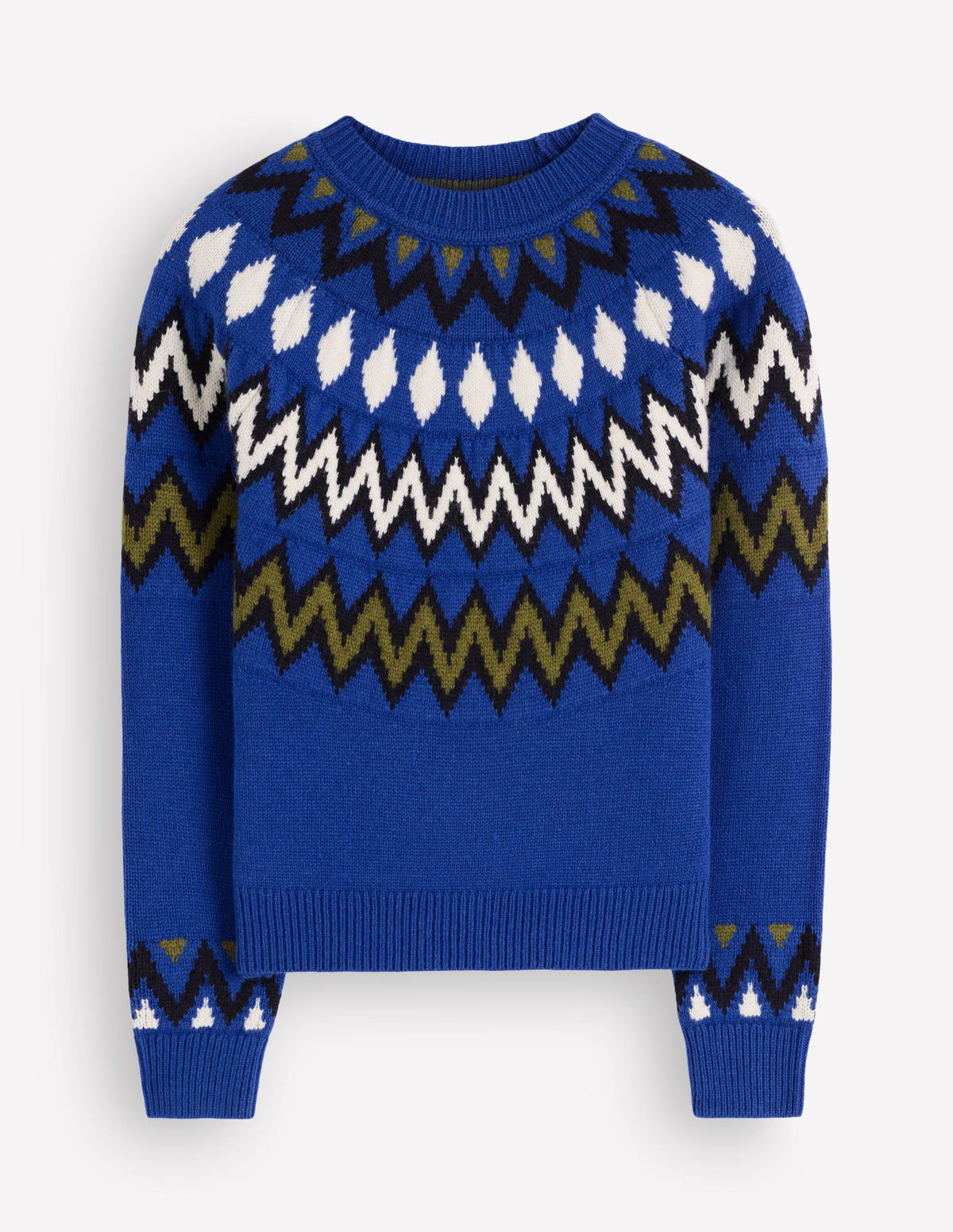 Pull Mae à motif jacquard-EMPIÈCEMENT BLEU - Image 6