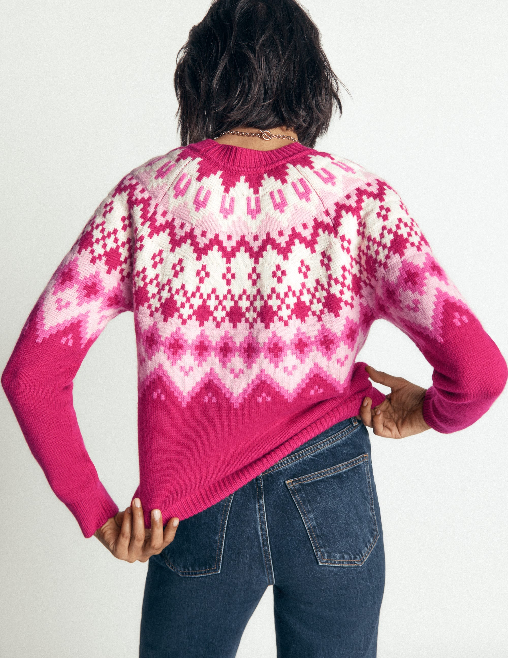 Mae Fair-Isle-Strickpullover-Rote Knospe Melange - Image 4