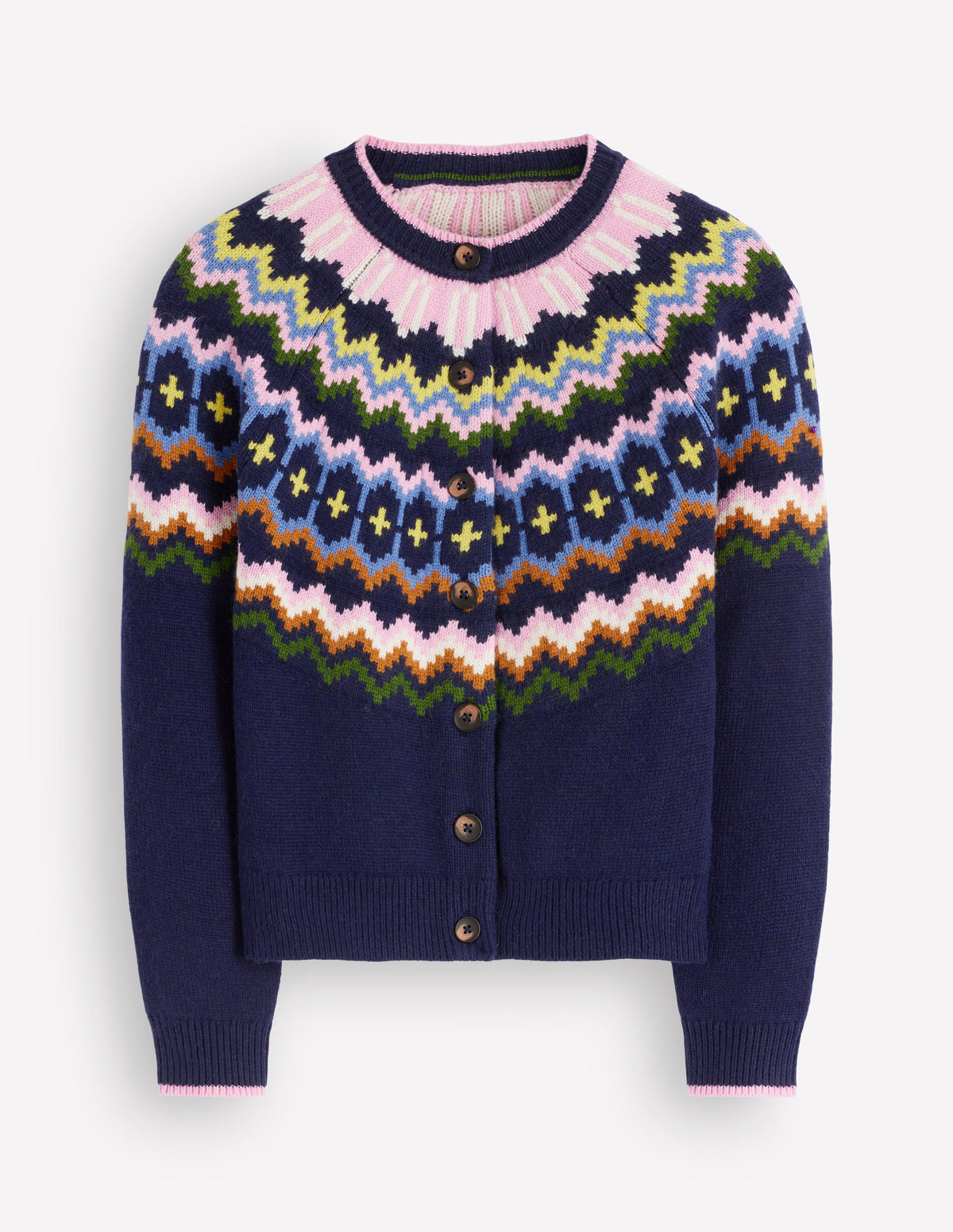 Mae Fair-Isle-Strickjacke-Navy mit Fair Isle-8