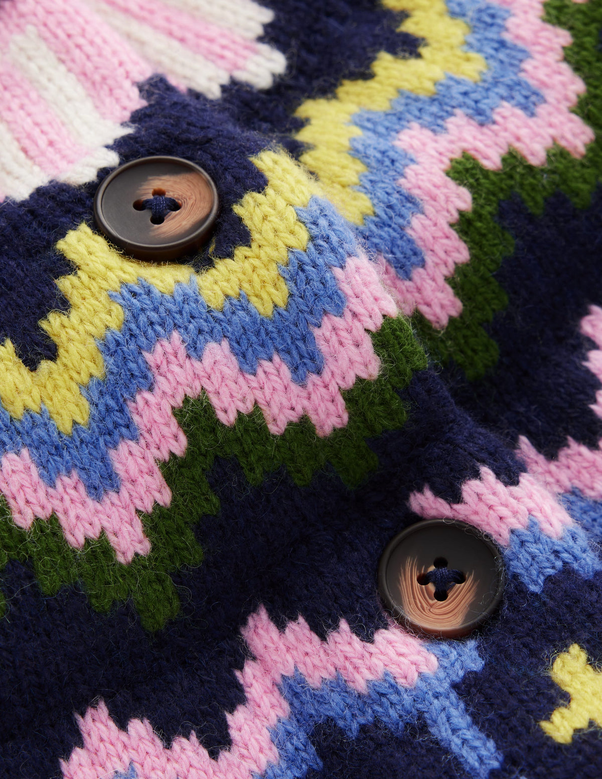 Mae Fair-Isle-Strickjacke-Navy mit Fair Isle - Image 8