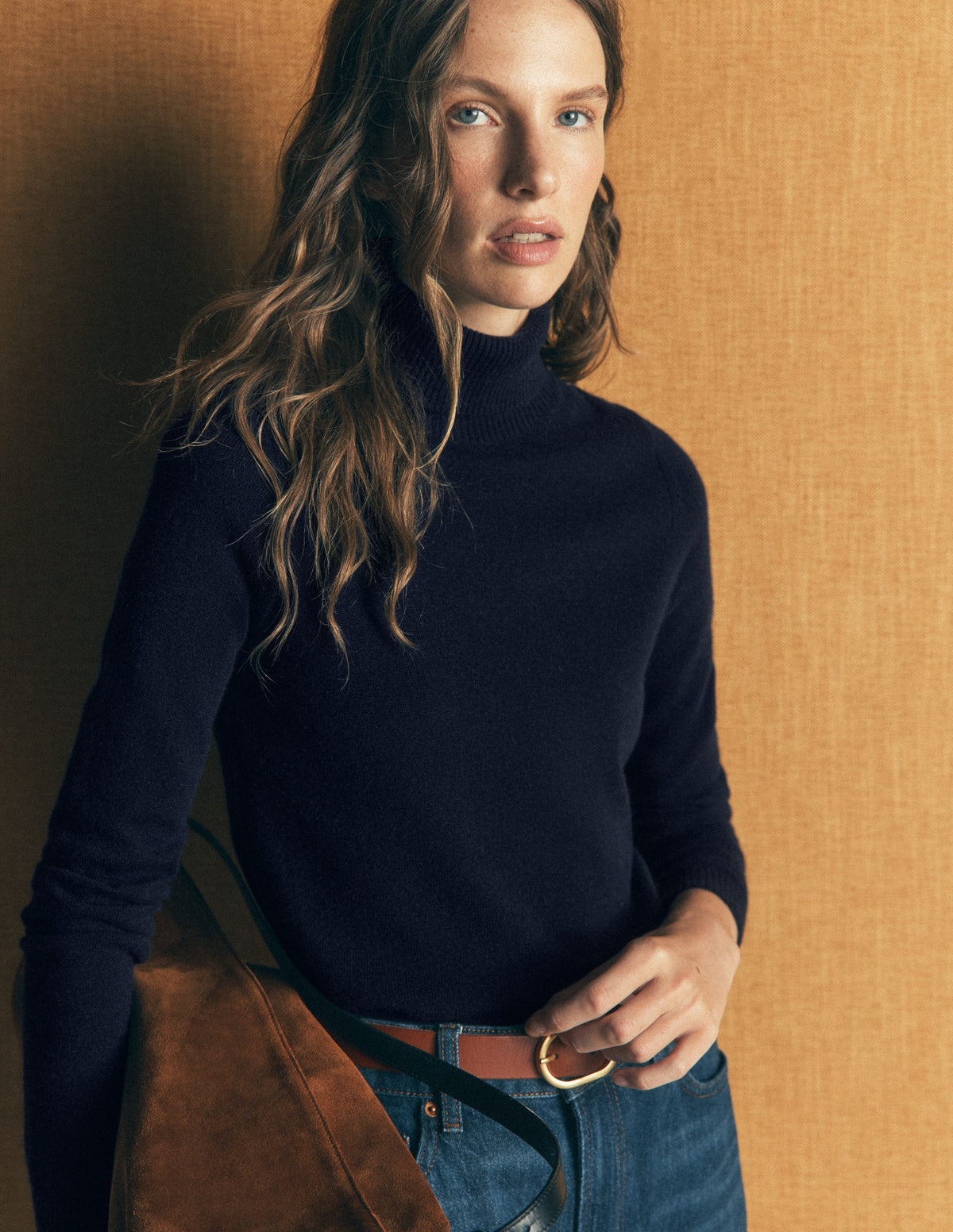 Elsie Rollkragenpullover aus Kaschmir-Marineblau-1