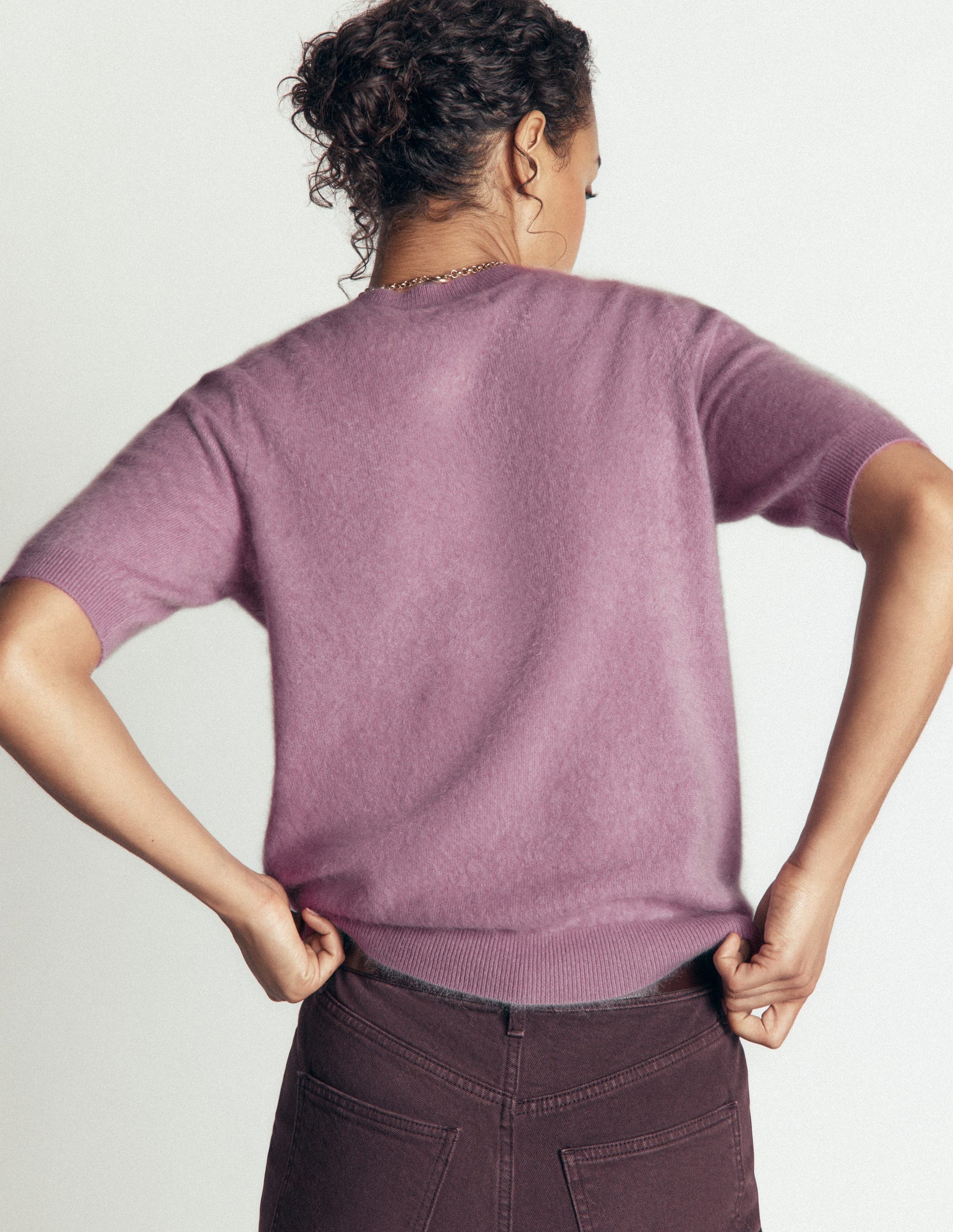Kat Brushed Cashmere T-shirt-Soft Lavendar-3