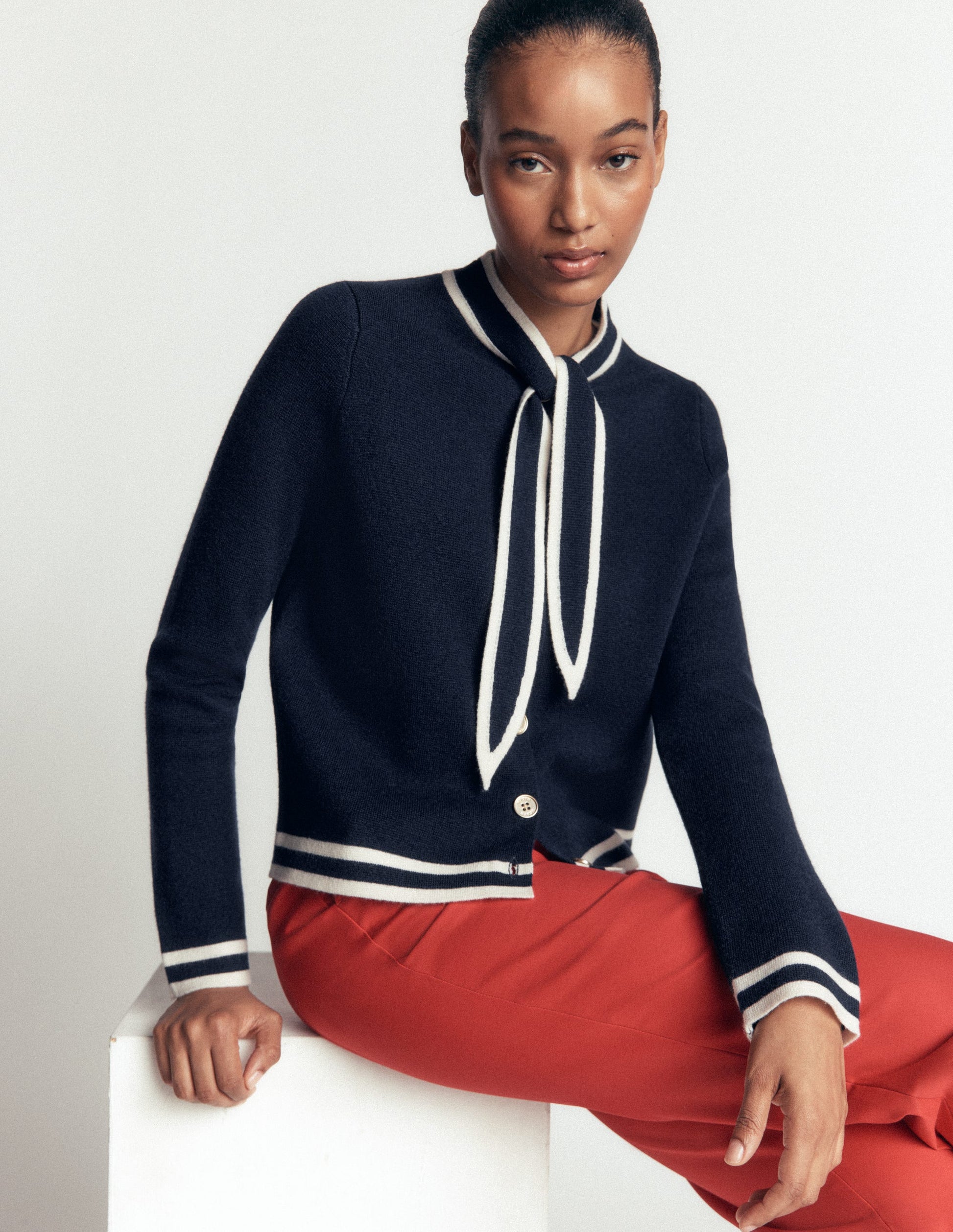 Milano Jacke zum Binden-Marineblau-2