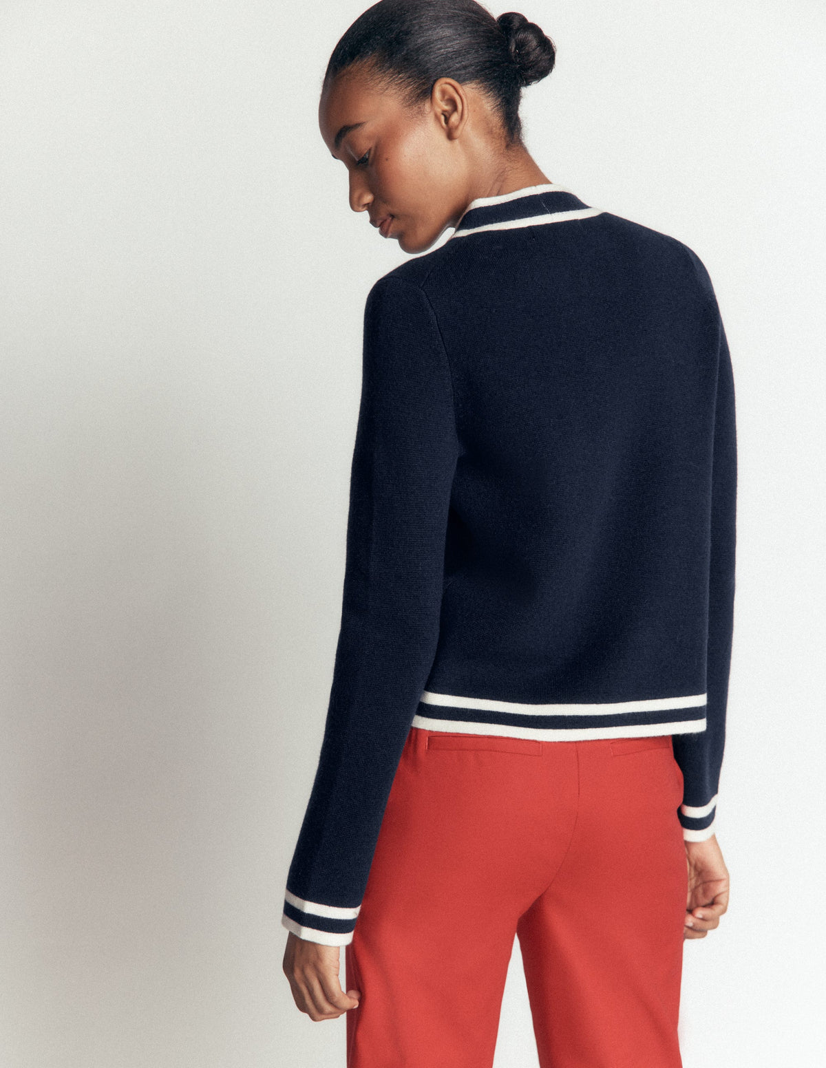 Milano Jacke zum Binden-Marineblau-4