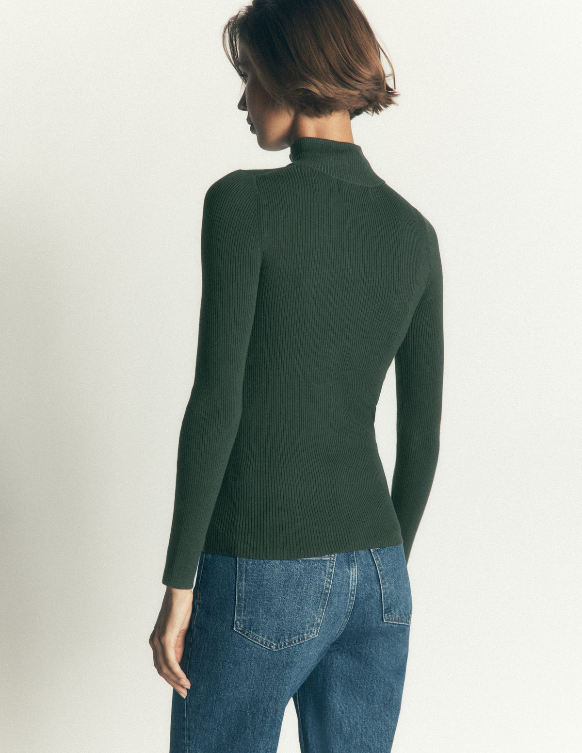 Zelda Rippstrickpullover mit Halbreißverschluss-Waldlichtung-3