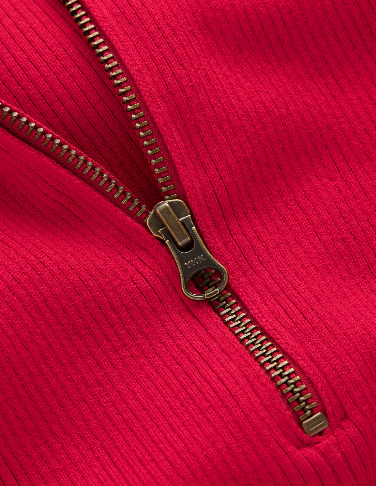 Zelda Rippstrickpullover mit Halbreißverschluss-Merida-Rot - Image 6