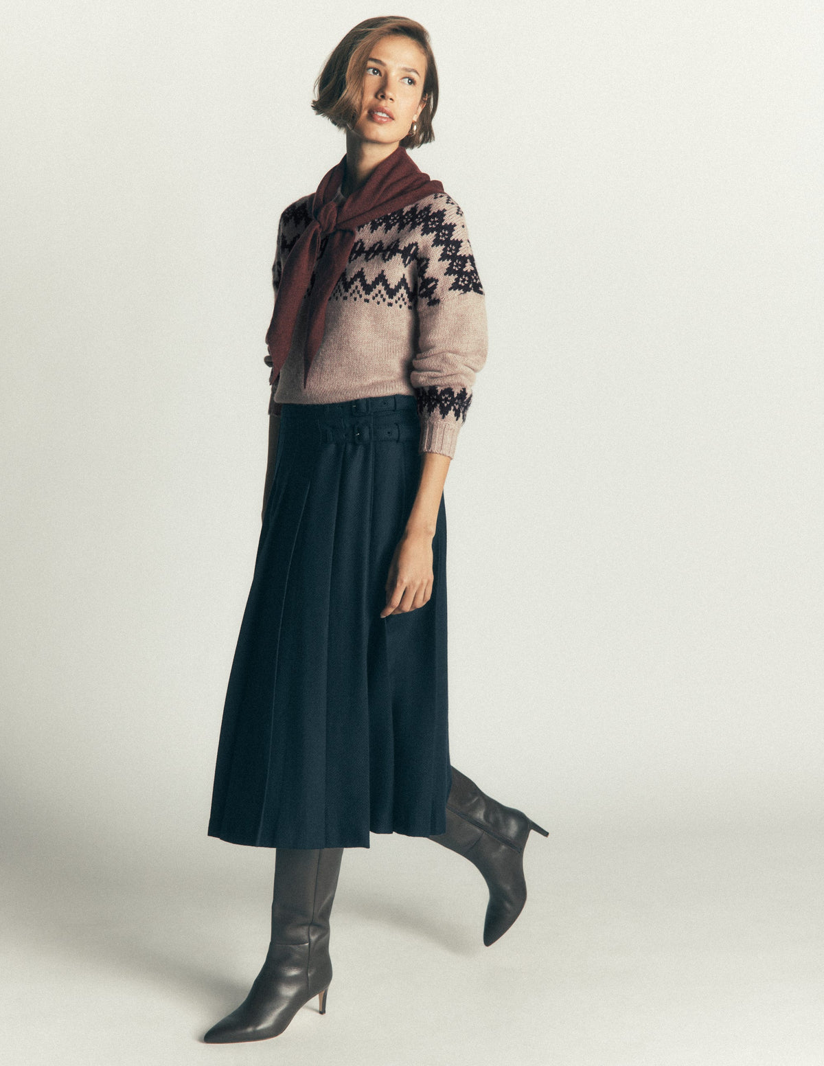 Breiter Fair-Isle-Pullover-Chinchilla Meliert, Fair-Isle - Image 7