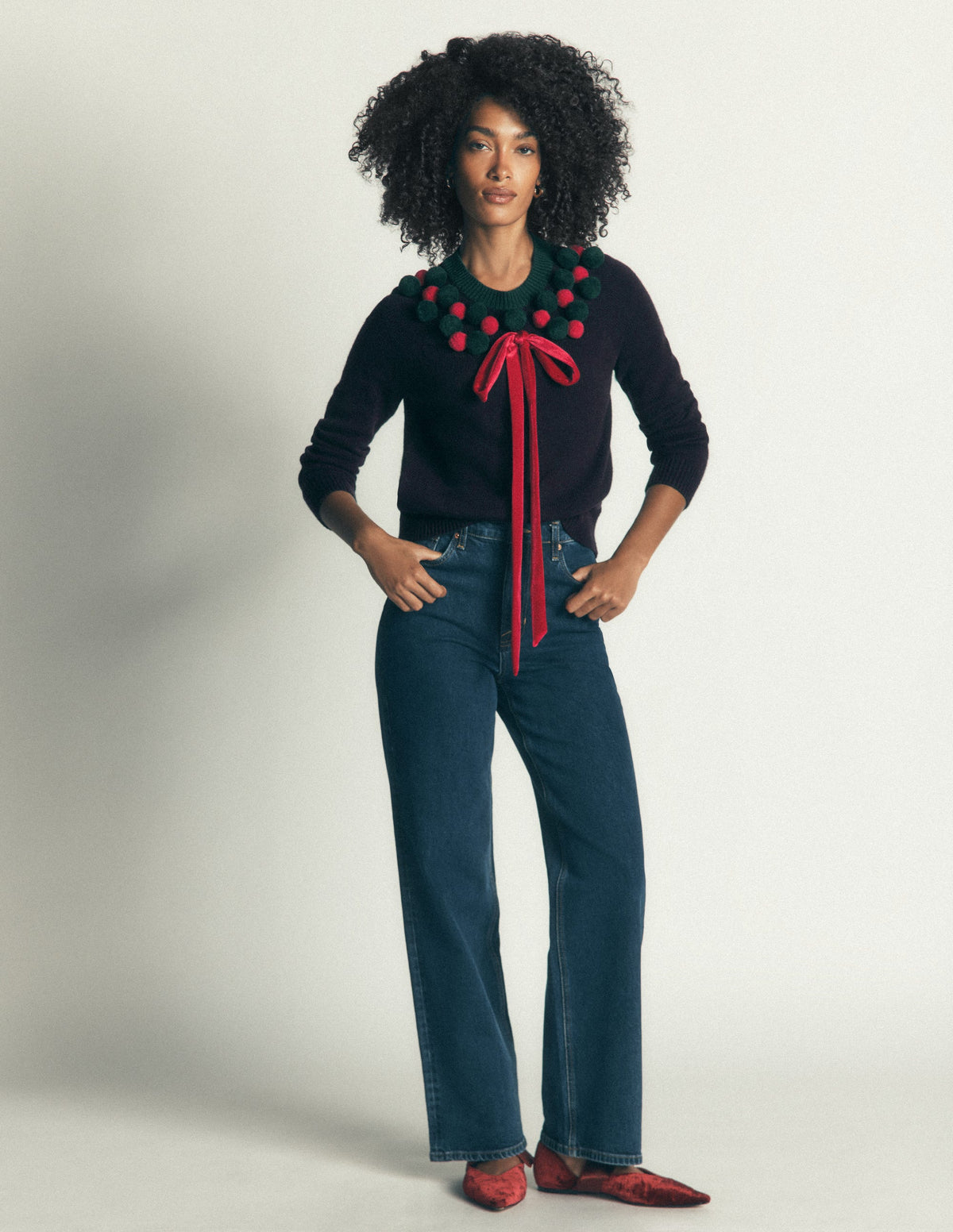 Mae Origineller Pullover-Marineblau Kranz - Image 1
