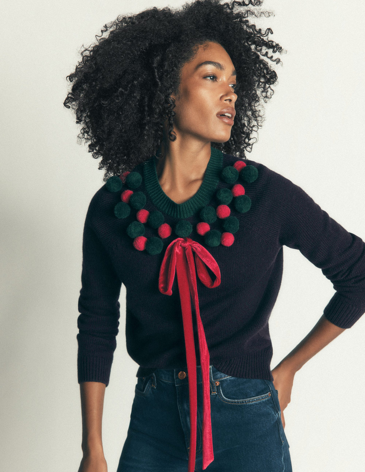 Mae Origineller Pullover-Marineblau Kranz-4