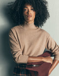 Fay Hochgeschlossener Kaschmirpullover-Graubraun Meliert