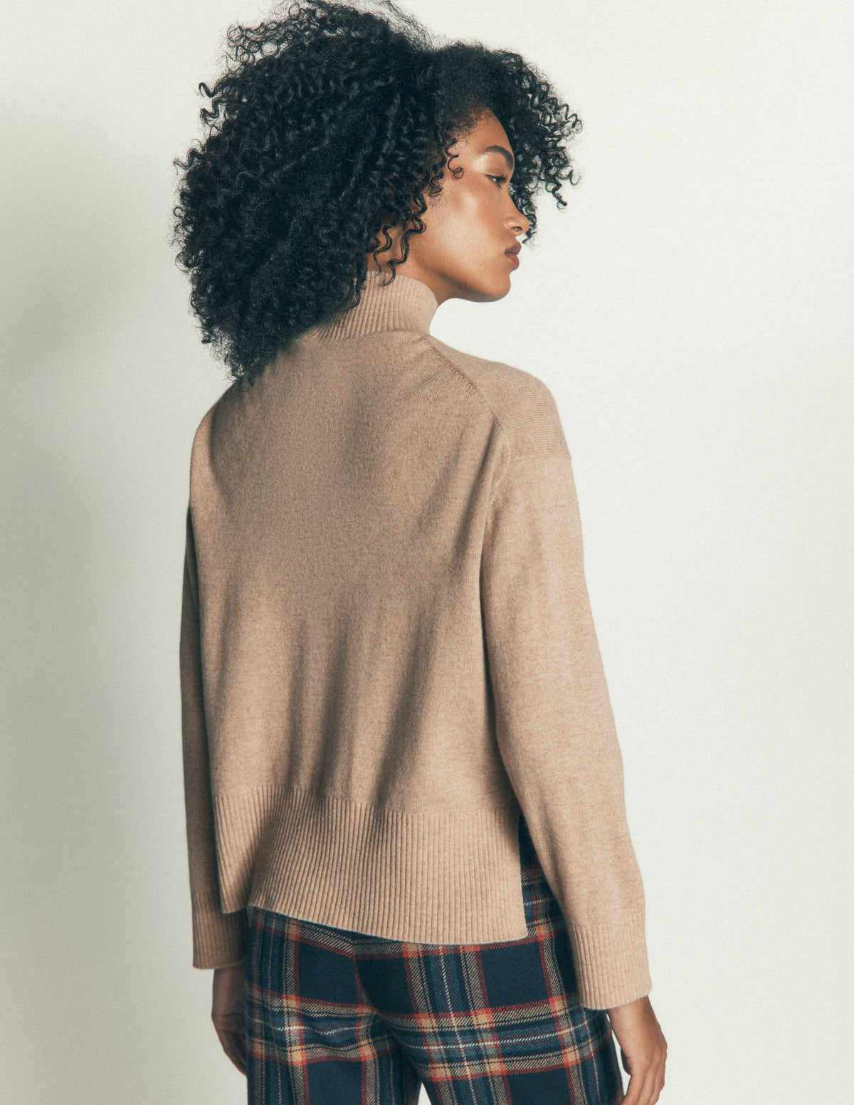 Fay Hochgeschlossener Kaschmirpullover-Graubraun Meliert-3