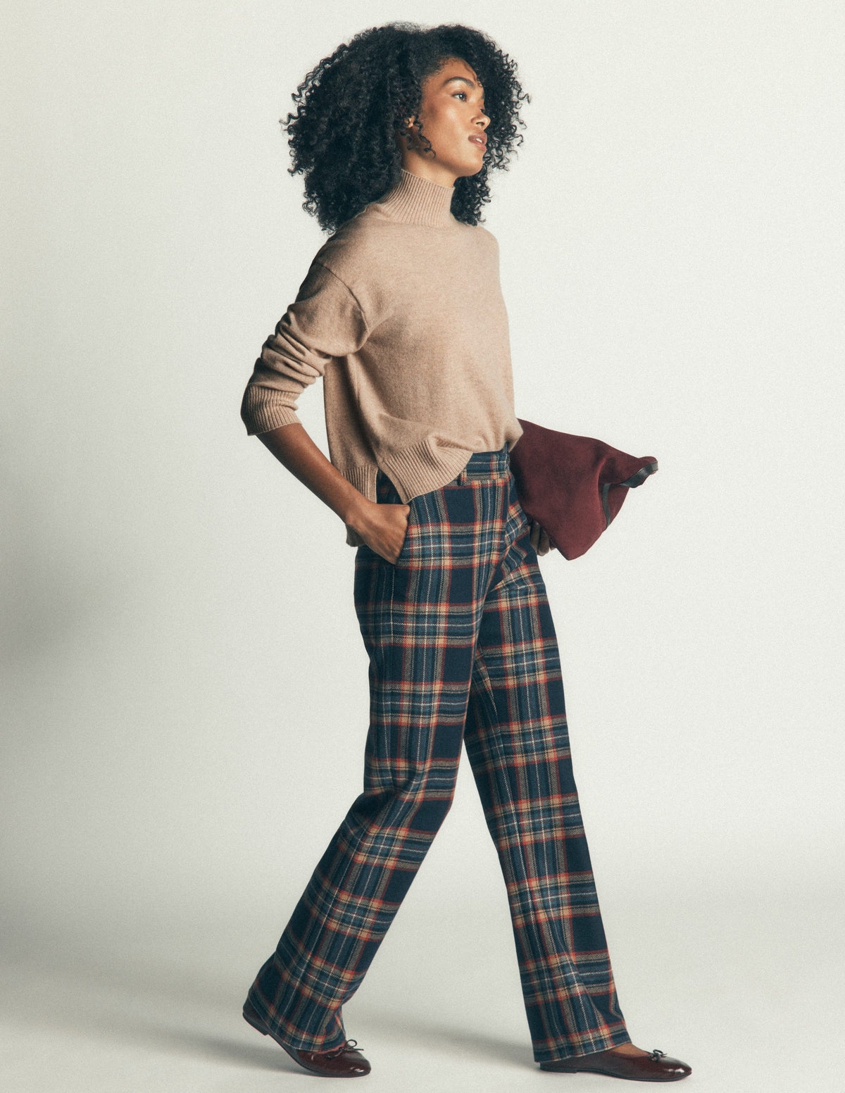 Fay Hochgeschlossener Kaschmirpullover-Graubraun Meliert - Image 4
