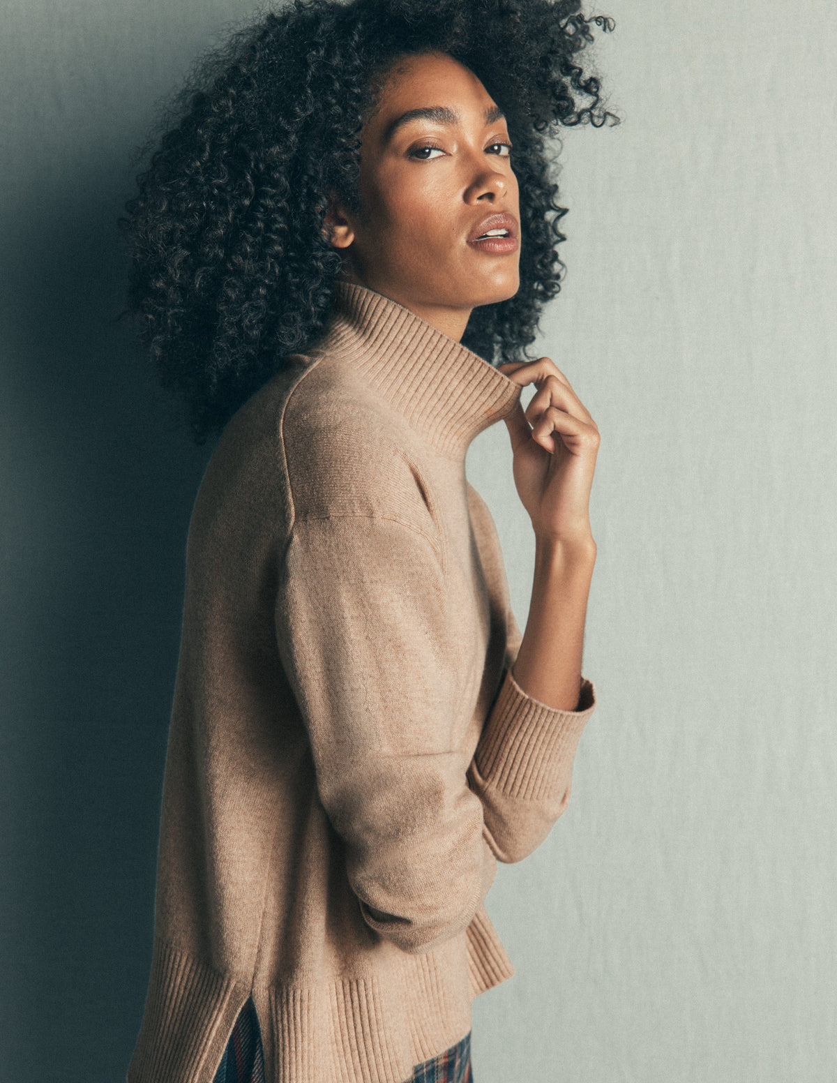 Fay Hochgeschlossener Kaschmirpullover-Graubraun Meliert - Image 5