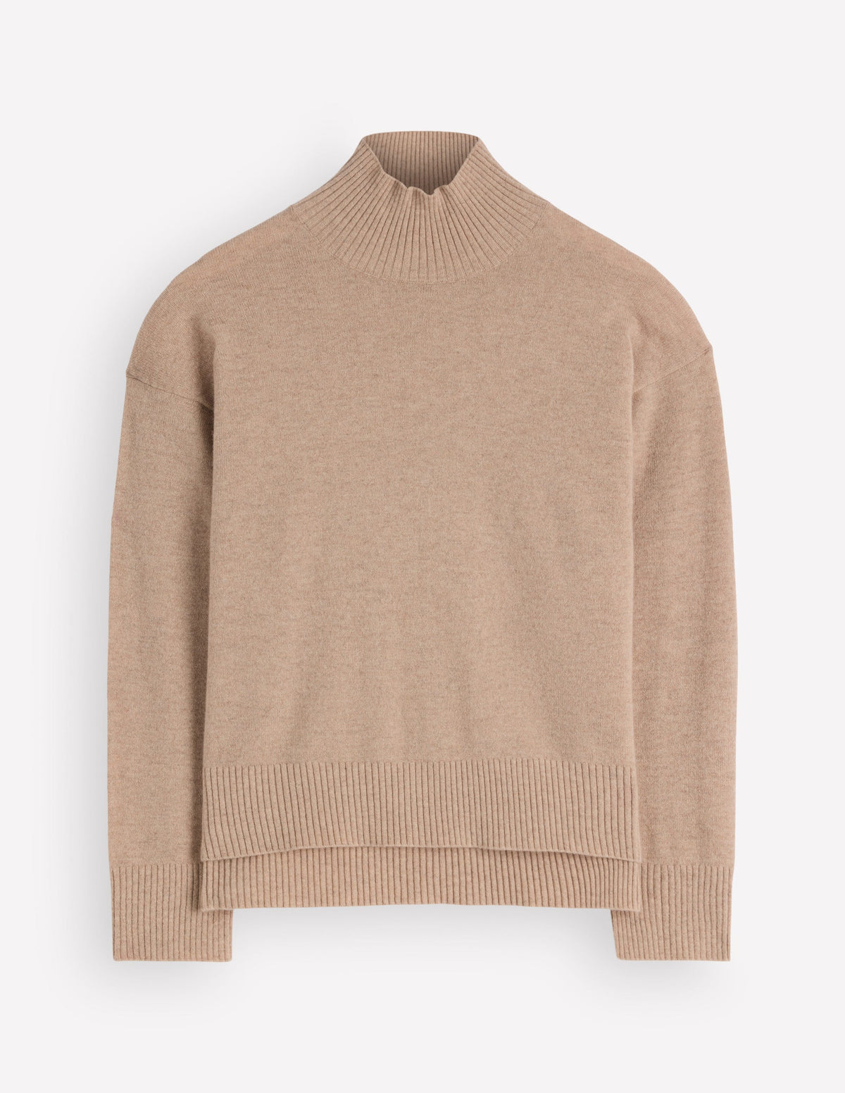 Fay Hochgeschlossener Kaschmirpullover-Graubraun Meliert-7