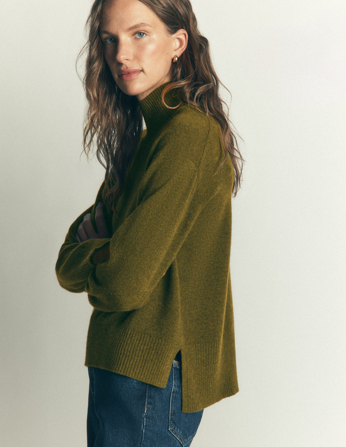Marta Langer Merino-Pullover-Ockergrün - Image 5