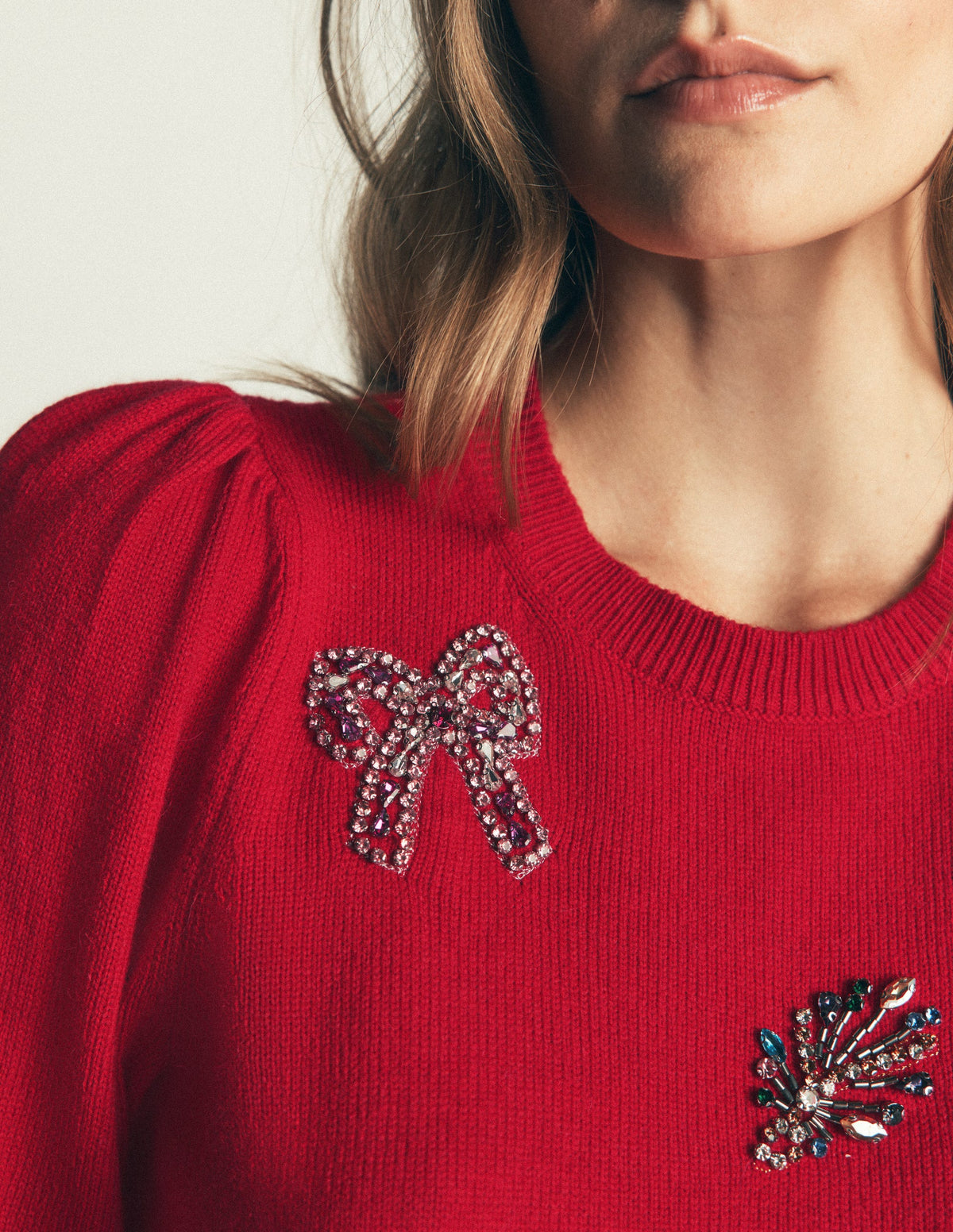 Pull Ria ornementé-Noël rouge - Image 2