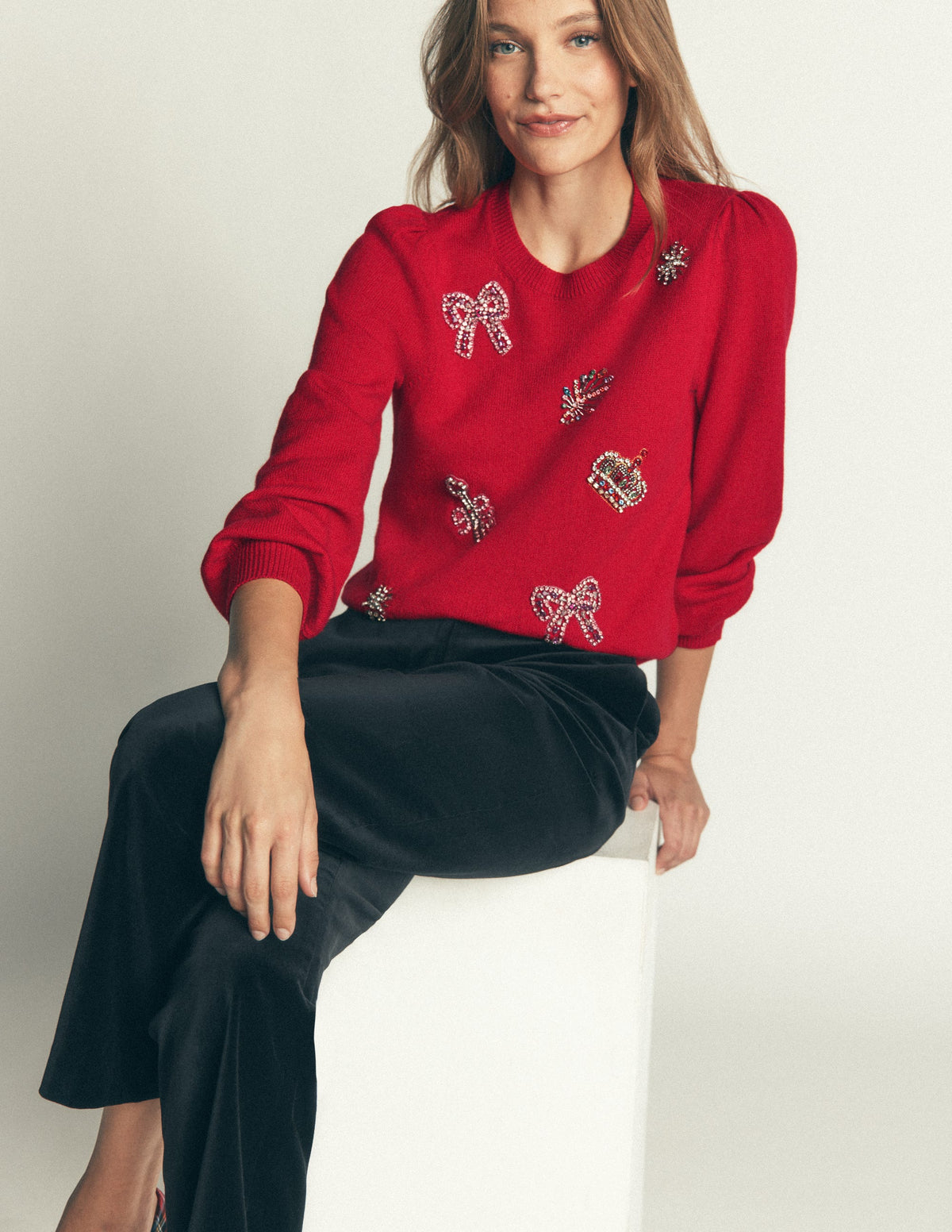 Pull Ria ornementé-Noël rouge - Image 4