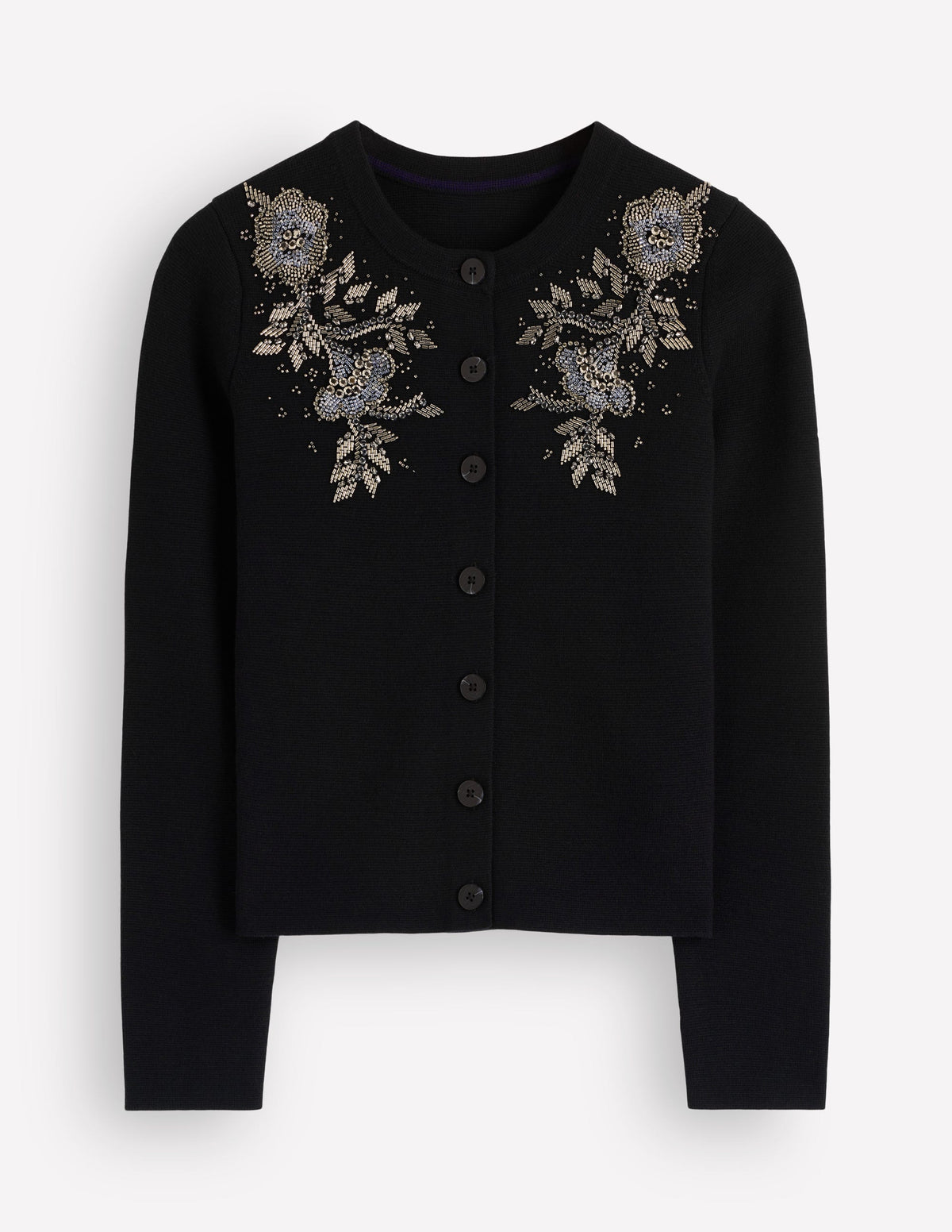 Verzierte Strickjacke-Schwarz-5