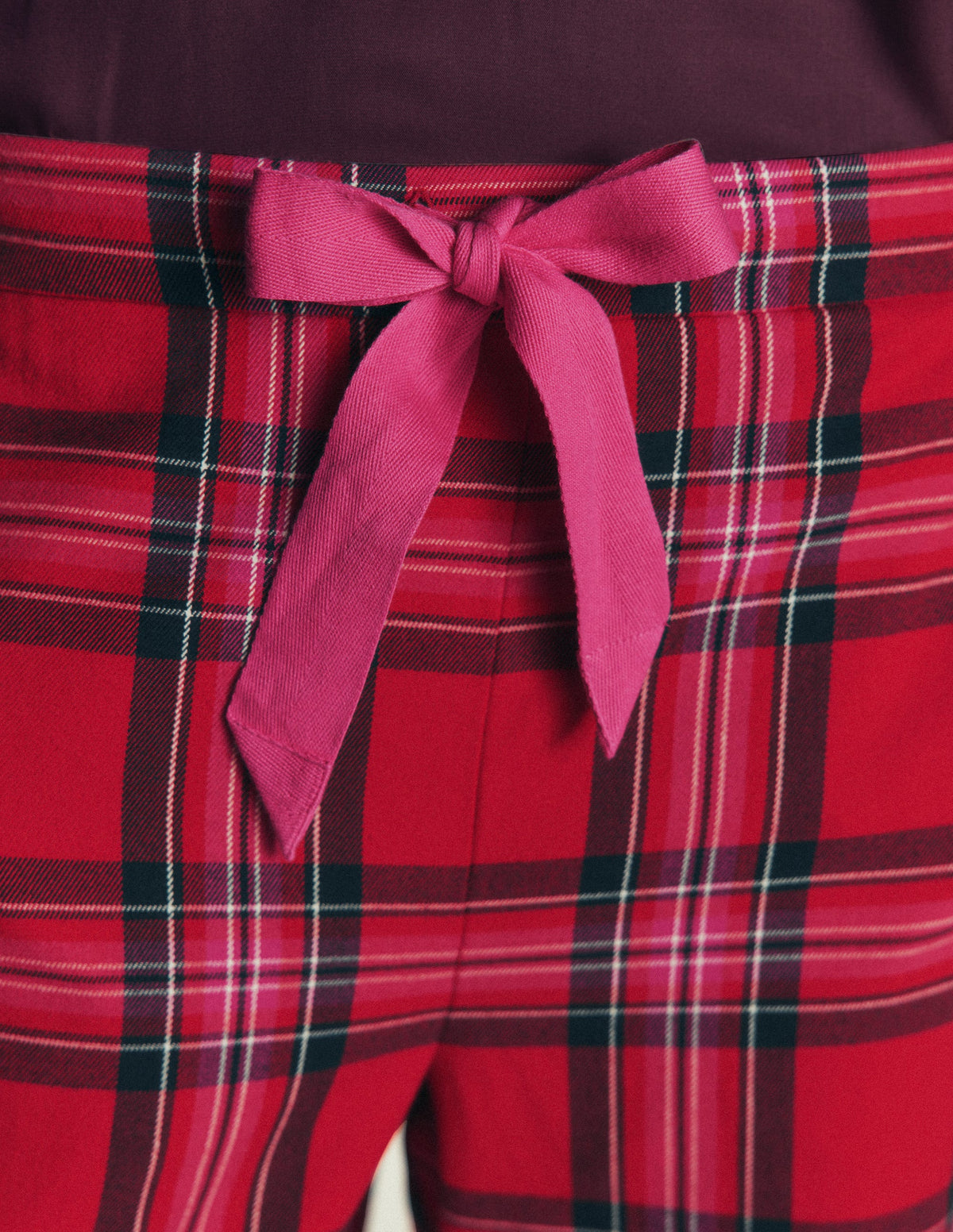 Brushed Cotton Pyjama Trousers-Red, Blue, Green Check Medium-2